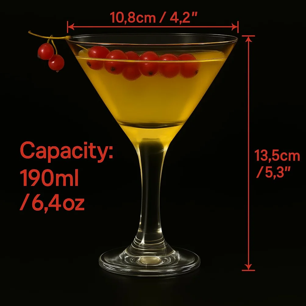 Zestaw 2 szklanek do Martini 175 ml kieliszki do koktajli