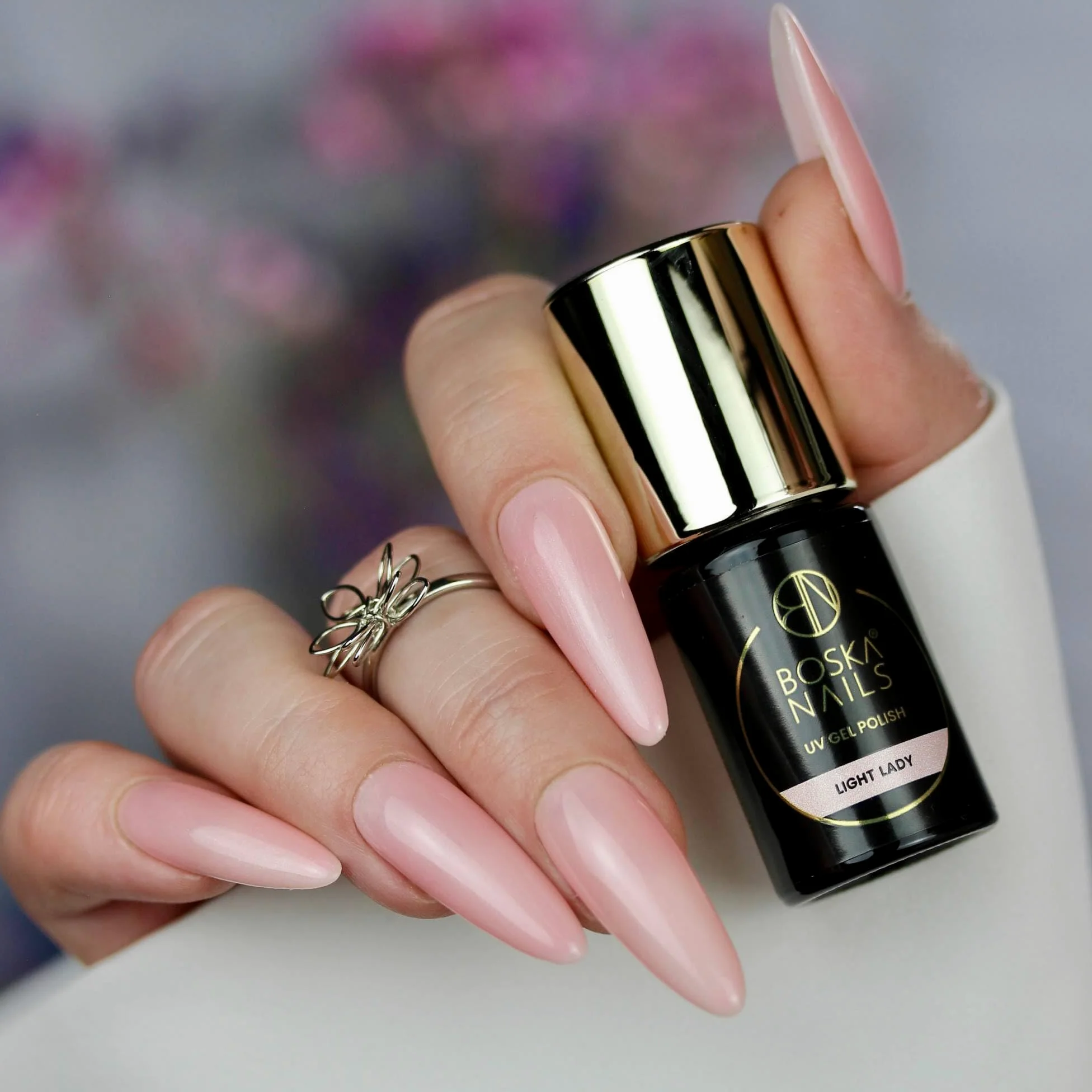 Boska Nails Kolekcja Natural Look hybrydowe lakiery do paznokci, zestaw 6 sztuk, półprzezroczyste w kolorze różowym i beżowym, do UV i LED, po 6 ml