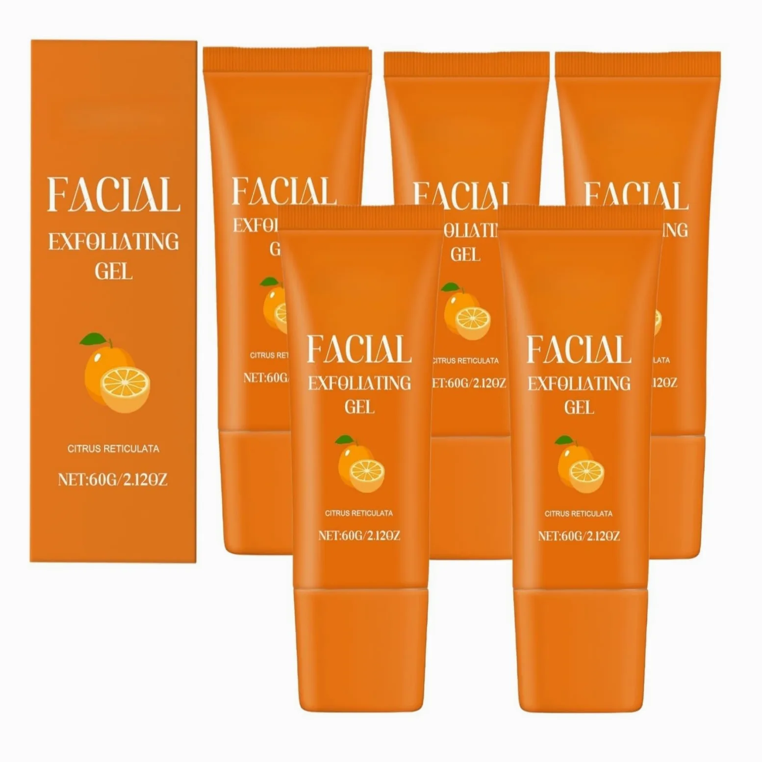 Żel złuszczający do twarzy i ciała z organiczną witaminą z enzymami pomarańczowymi, łagodny oczyszczający peeling do twarzy z efektem rozjaśniania, głęboko nawilżający, przeciwstarzeniowy
