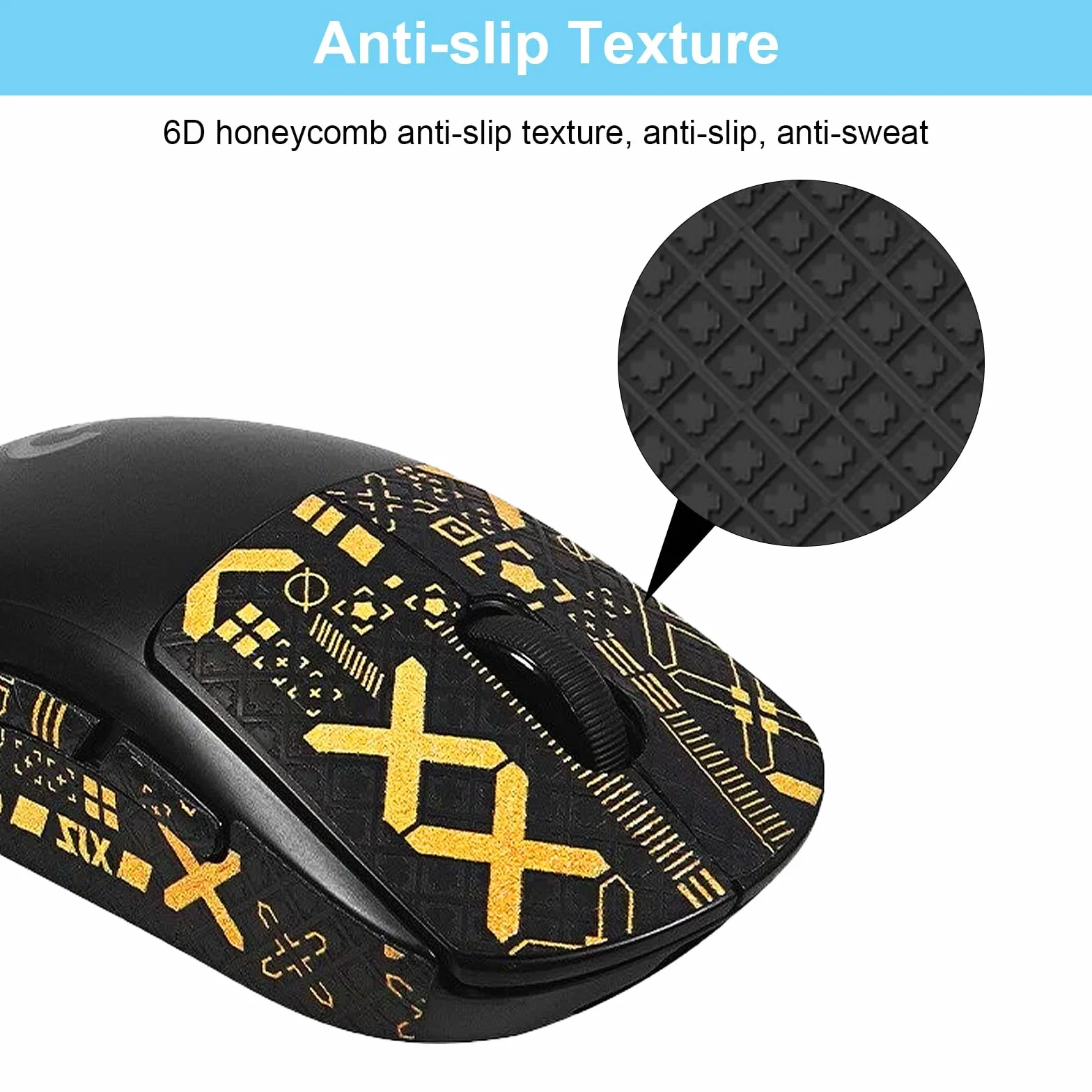 Mouse Grip Tape, akcesoria do myszy dla graczy, taśma pochłaniająca pot, bardzo antypoślizgowa, ultra cienka, samoprzylepna i nie pozostawia śladów, zestaw taśm do Logitech G PRO X Superlight