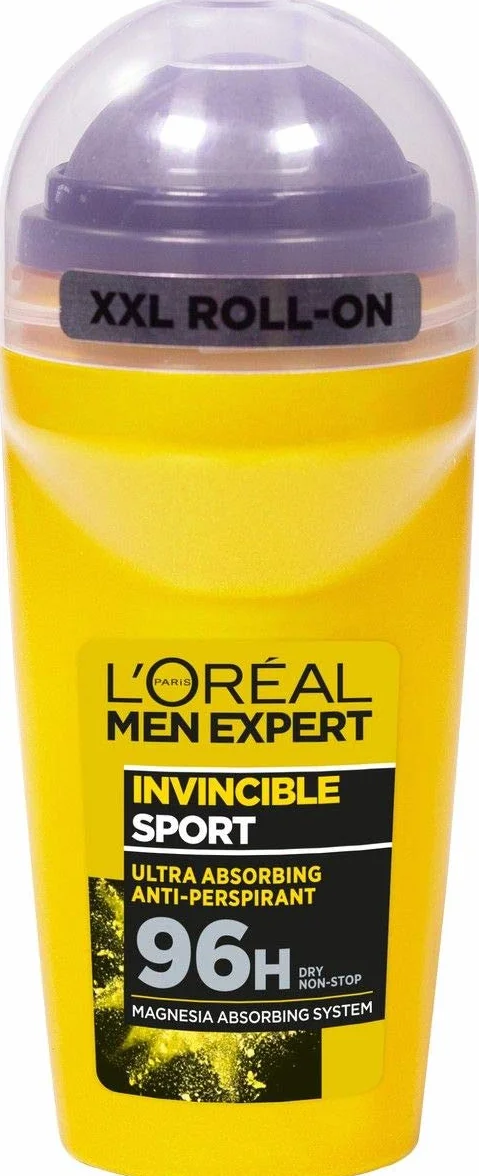 L'Oréal Paris Men Expert Invincible Sport Antyperspirant Dezodorant w kulce, mocne wchłanianie, ochrona do 96H, 50 ml