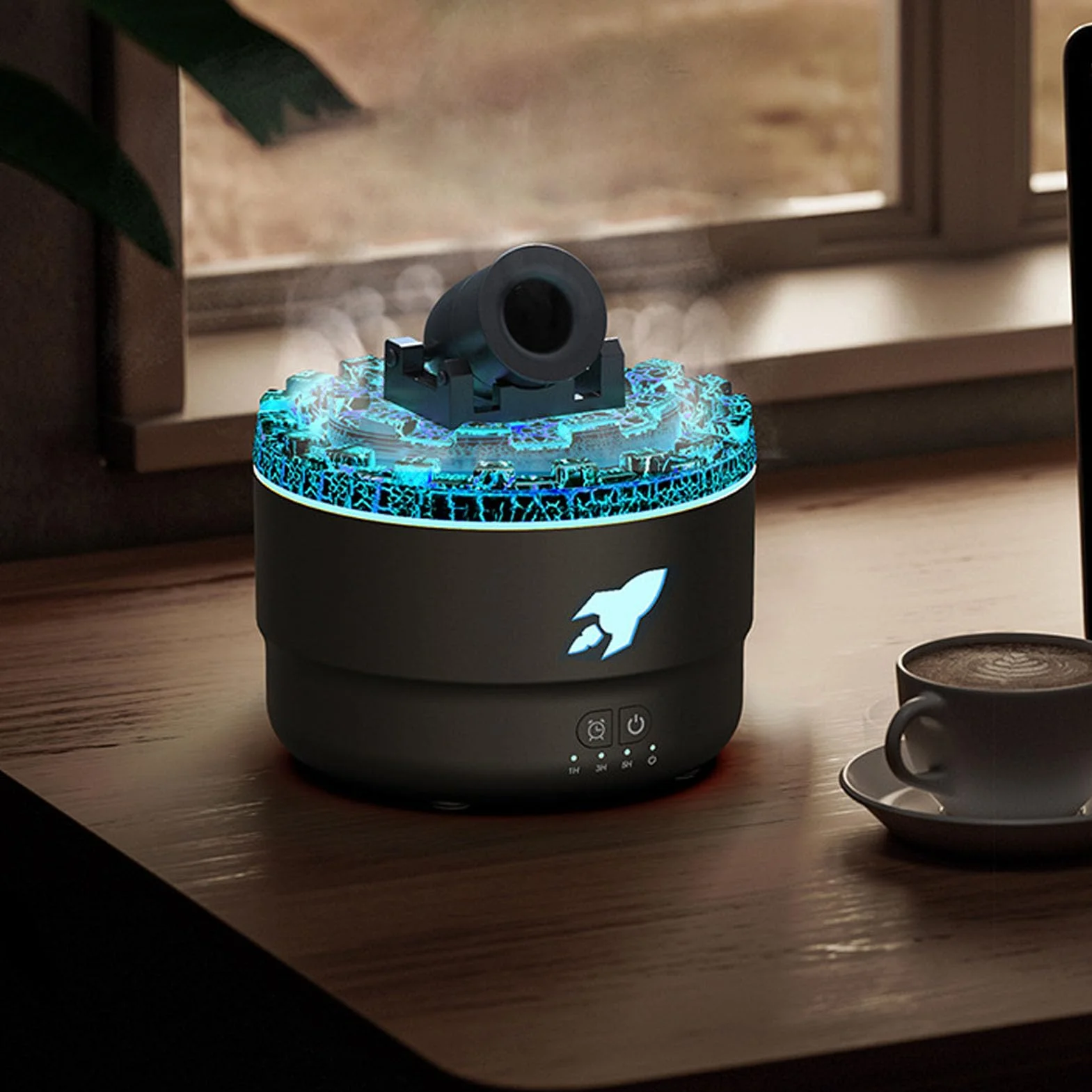Nawilżacz Cannon z Timerem LED do Sypialni Aromaterapia