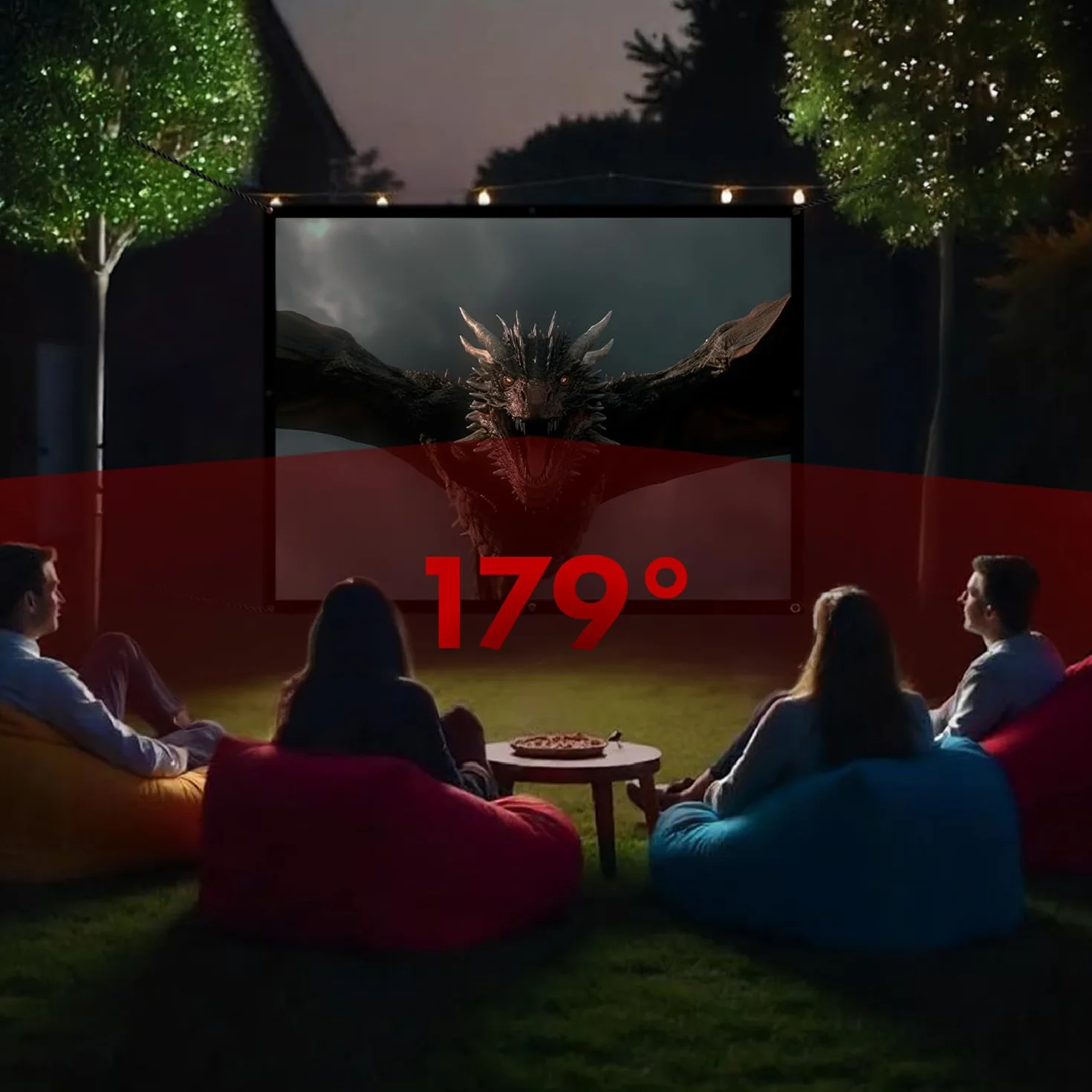 Ekran projekcyjny Maclean Portable - ekran poliestrowy z czarną ramką 25 mm, kątem widzenia 179° i łatwą instalacją (84", 175x131cm)