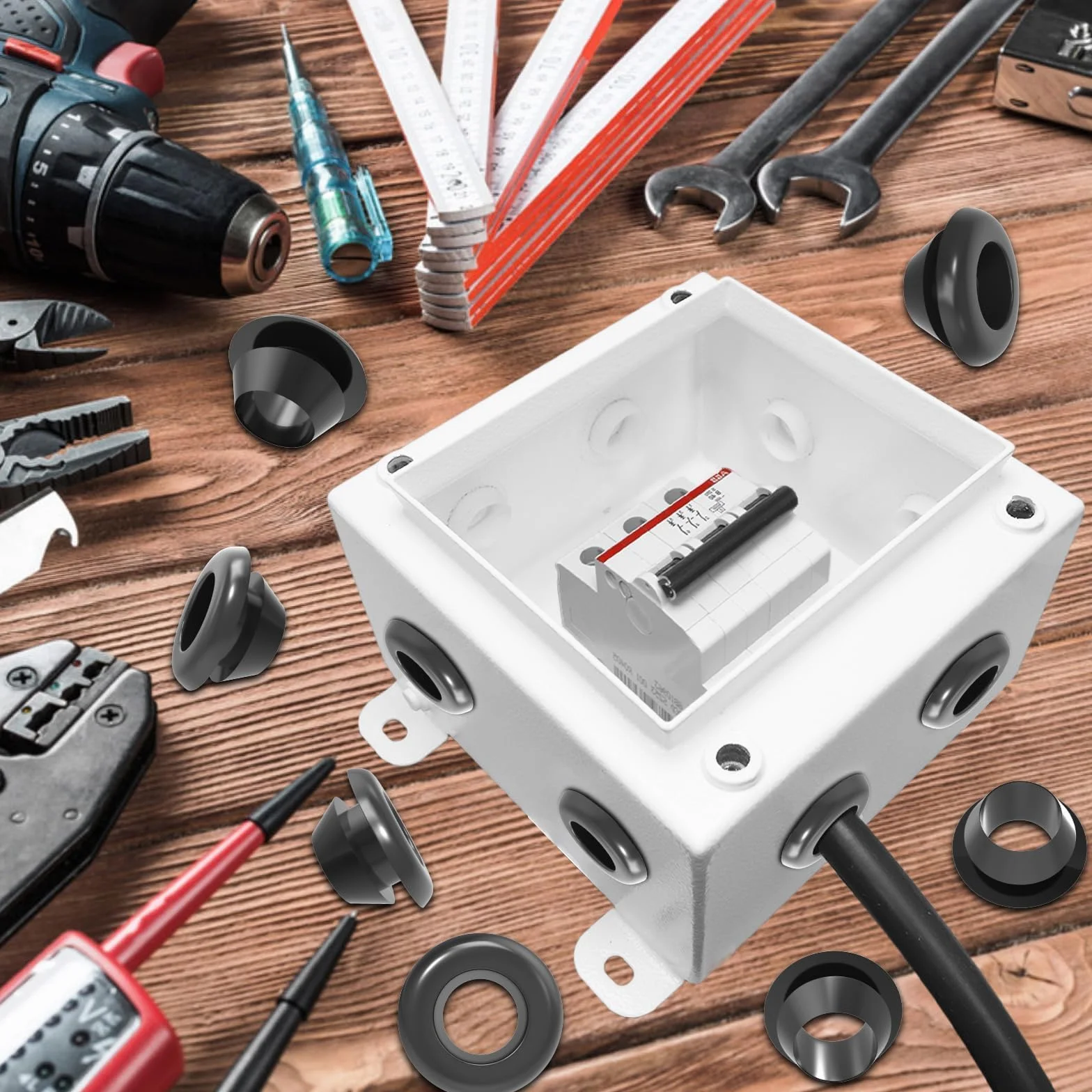 40 sztuk 12 mm elektryczna gumowa gumowa gumowa przelotka do ochrony przewodów