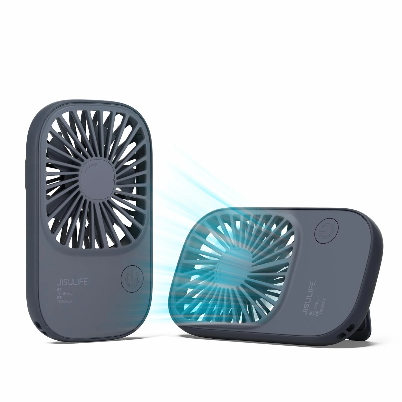JISULIFE Ręczny przenośny mini wentylator z 3 prędkościami, ultracienki ładowany przez USB, osobisty, kieszonkowy wachlarz do rzęs dla dziewcząt, dzieci, kobiet, mężczyzn, podróżny, niebieski