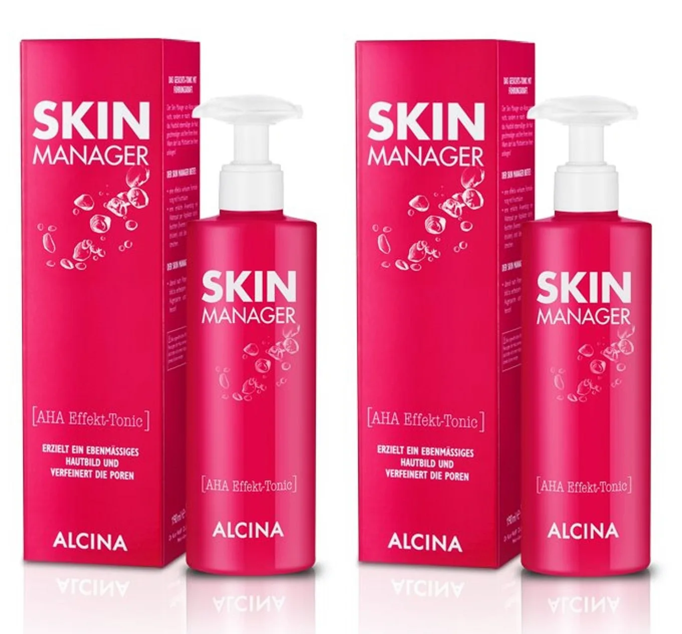 2 x Skin Manager AHA Effekt Tonic pielęgnujący kosmetyk Alcina po 190 ml = 380 ml