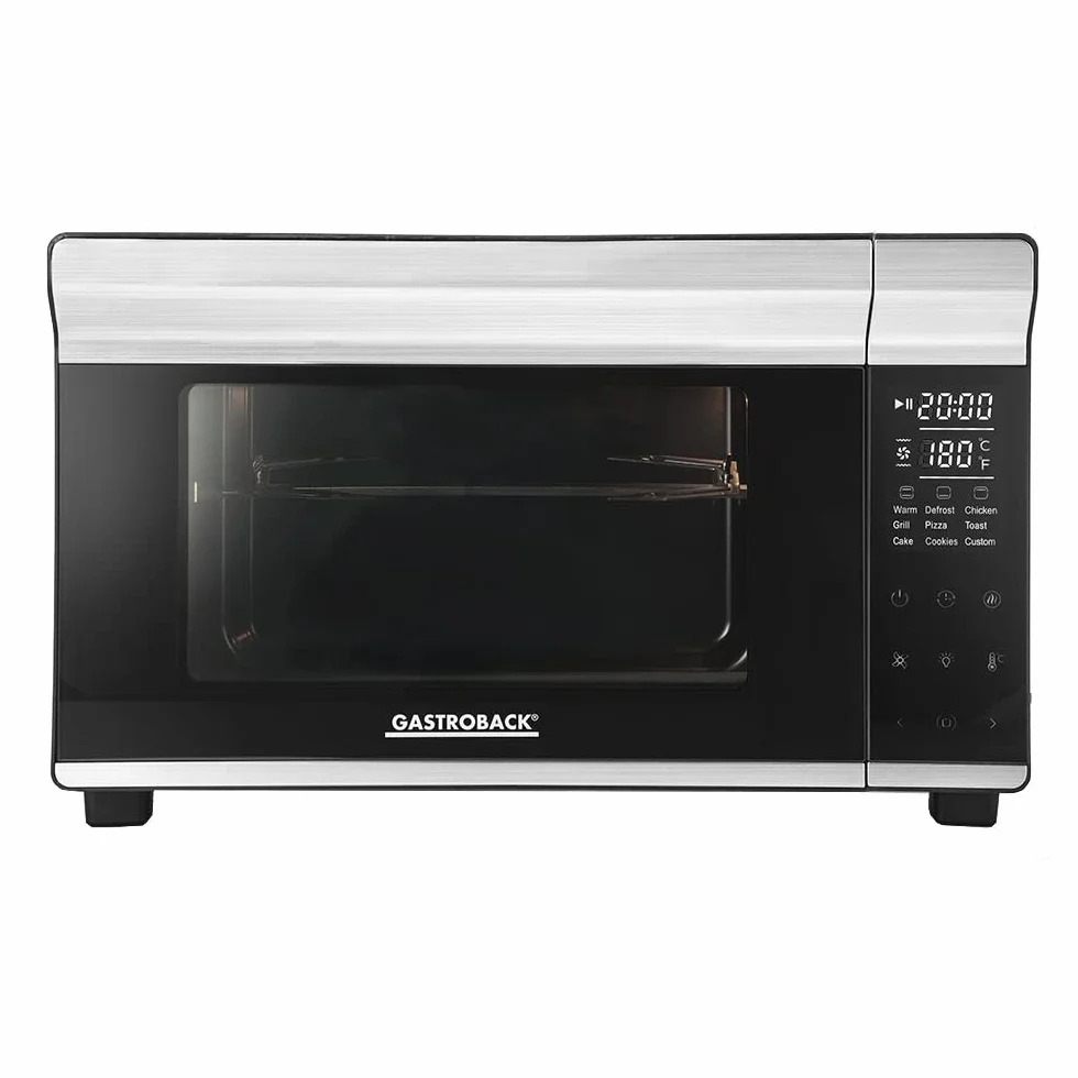 GASTROBACK Mini piekarnik 26 l 5 funkcji 30°C-230°C Cool Touch z kamieniem do pizzy