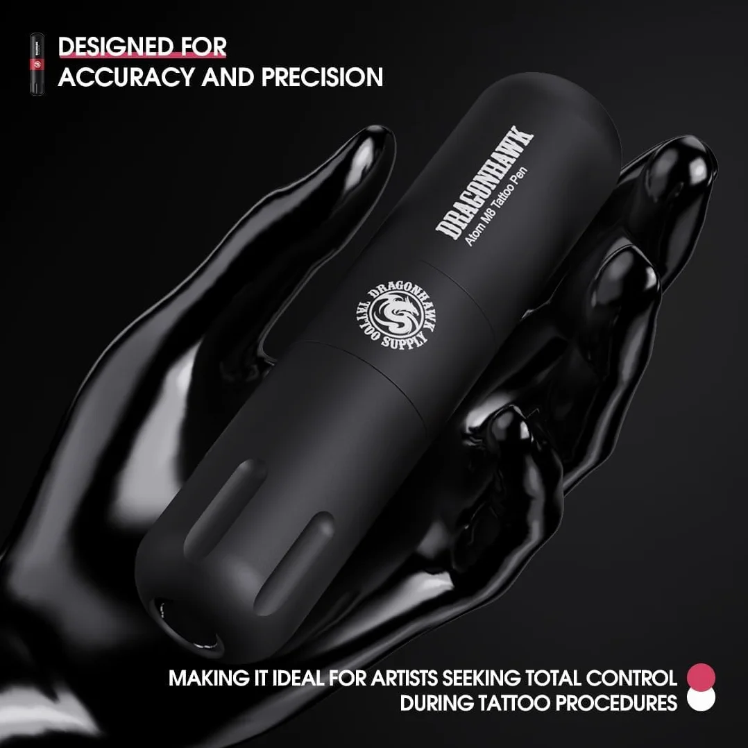Dragonhawk Tattoo Kit Rotary Tattoo Machine Pen Wireless Battery Tattoo Power Supply RCA Jack Tattoo Needles