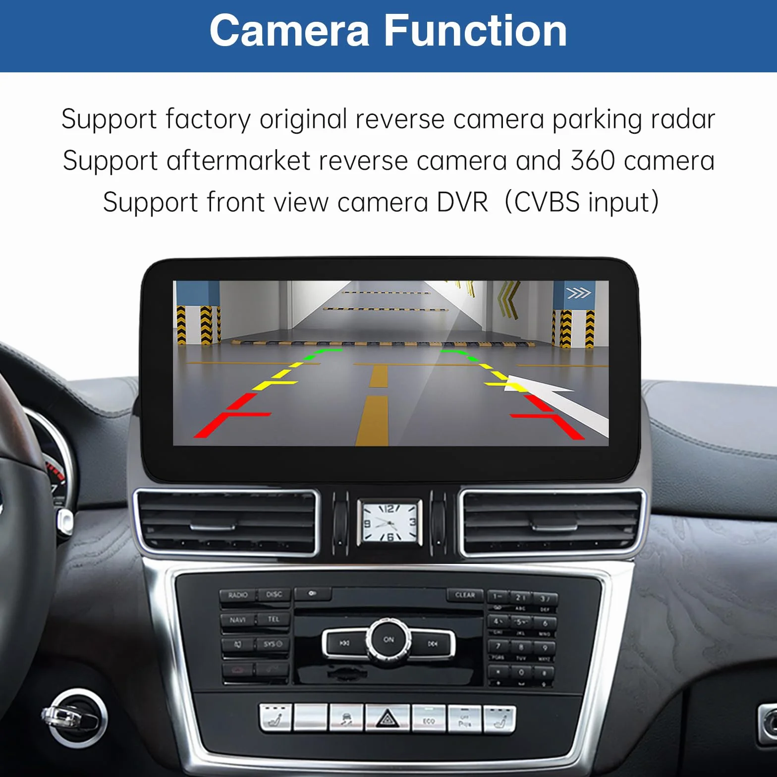 Road Top Ekran CarPlay, 12,3-calowe radio samochodowe stereo dla Mercedes Benz ML GL W166 X166 2012-2015 rok, radio samochodowe z wąską ramką dla CarPlay/Android Auto