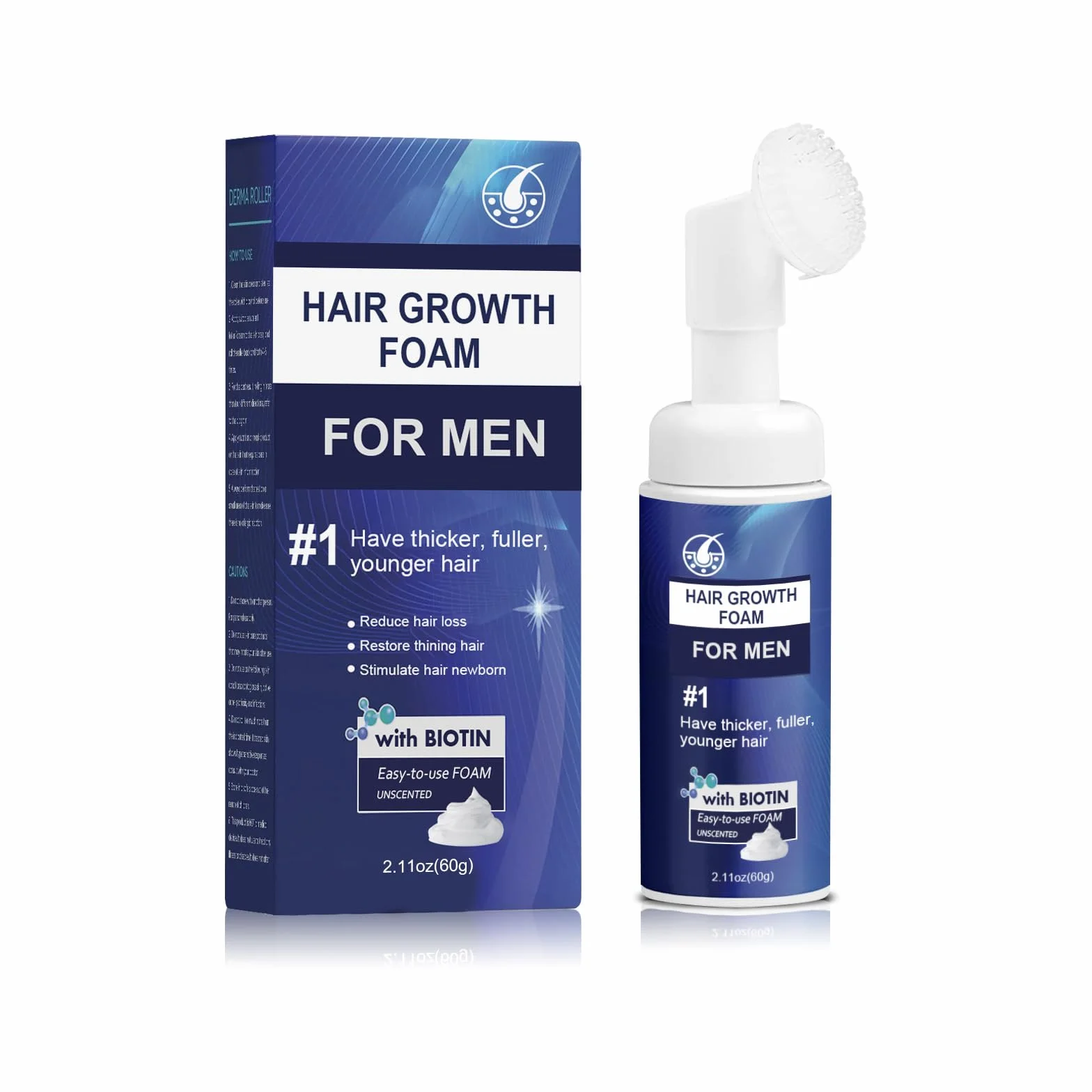 Spray i pianka do wzrostu włosów dla mężczyzn - 60 ml serum do włosów, pielęgnacja wypadania i przerzedzania