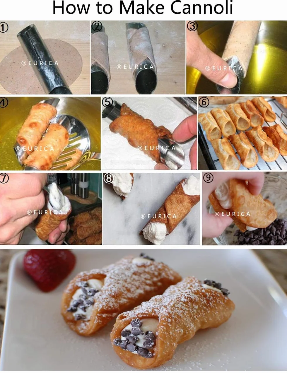 Tuby Cannoli, EUICAE 12,7 cm duże formy do cannoli ze stali nierdzewnej, nieprzywierający, kremowy róg, duńskie formy do ciasta, do rogalików, muszelki, kremowa rolka, opakowanie 15 szt