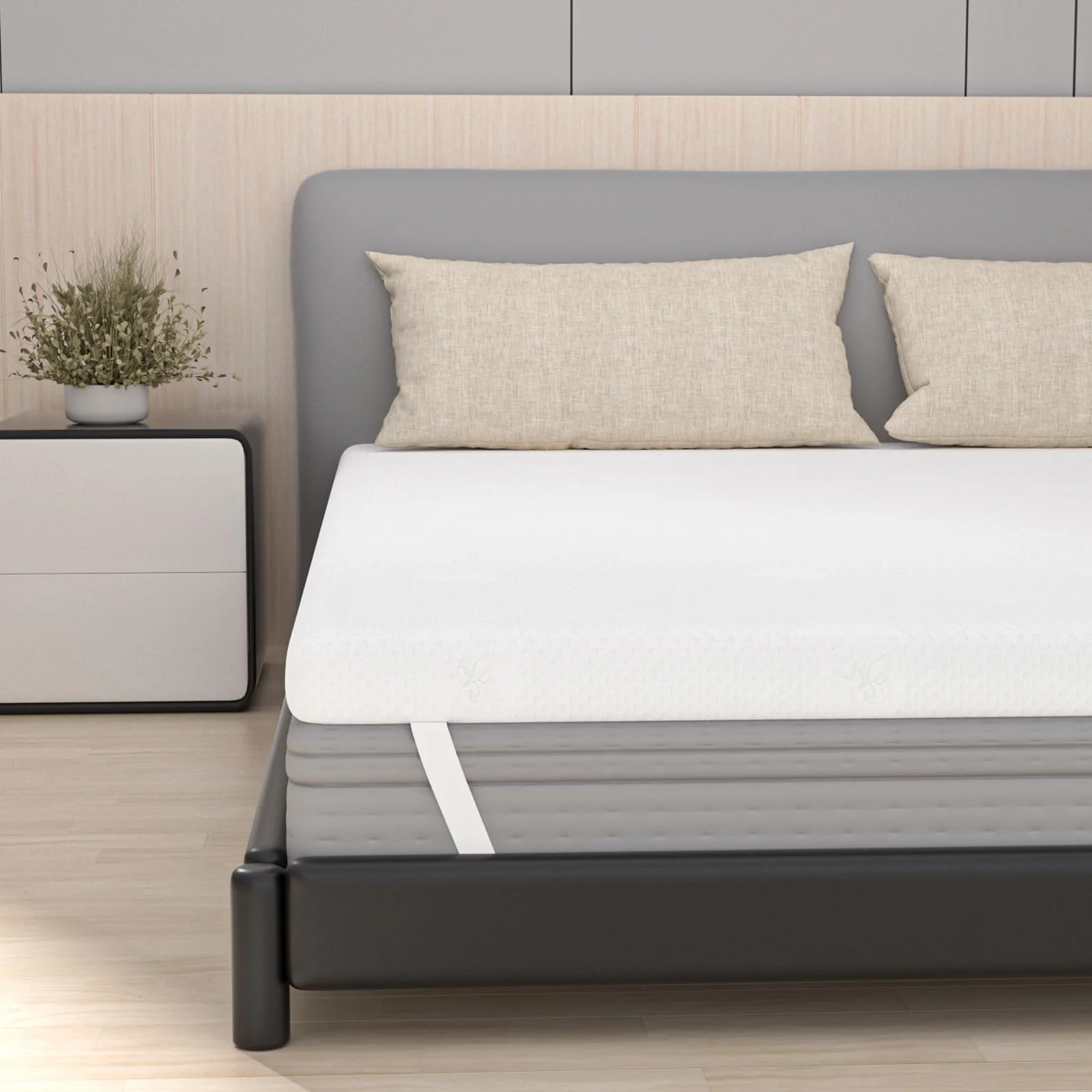 FRIDEKO Nakładka na materac o wysokości 8 cm, nakładka na materac 160 x 200 cm, H2 i H3 nakładka z pianki z pamięcią kształtu, zdejmowana i nadająca się do prania poszewka, nadaje się do łóżka