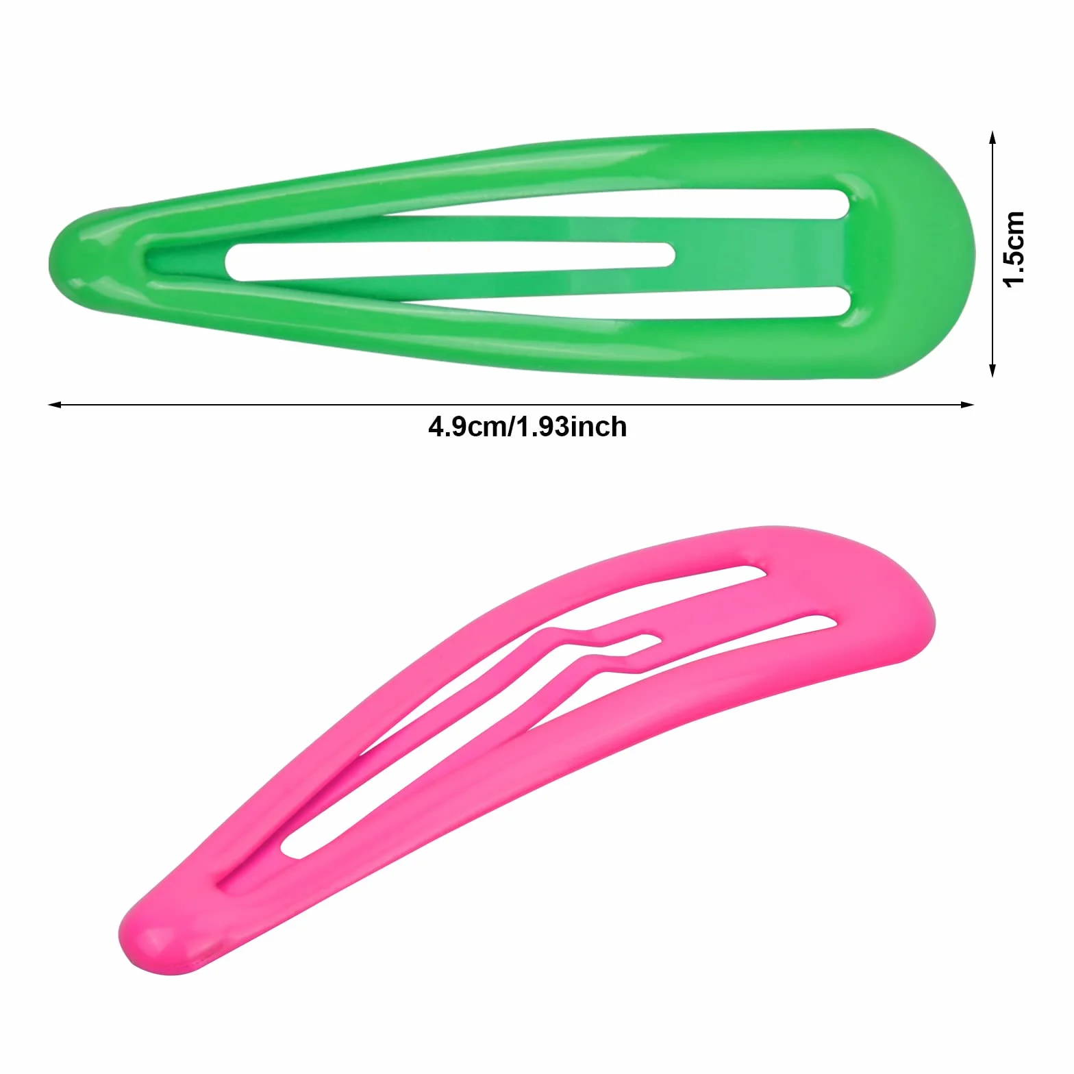 10 szt. spinki do włosów dla dziewczynki, 5 cm fluorescencyjne, metalowe
