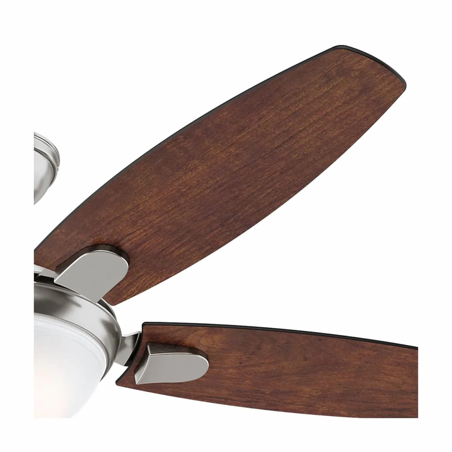 HUNTER Wentylator sufitowy FAN Contempo 132 cm, oświetlenie i pilot zdalnego sterowania, nikiel szczotkowany, 5 odwracalnych skrzydeł w kolorze ciemnego i angielskiej wiśni, optymalny na lato lub