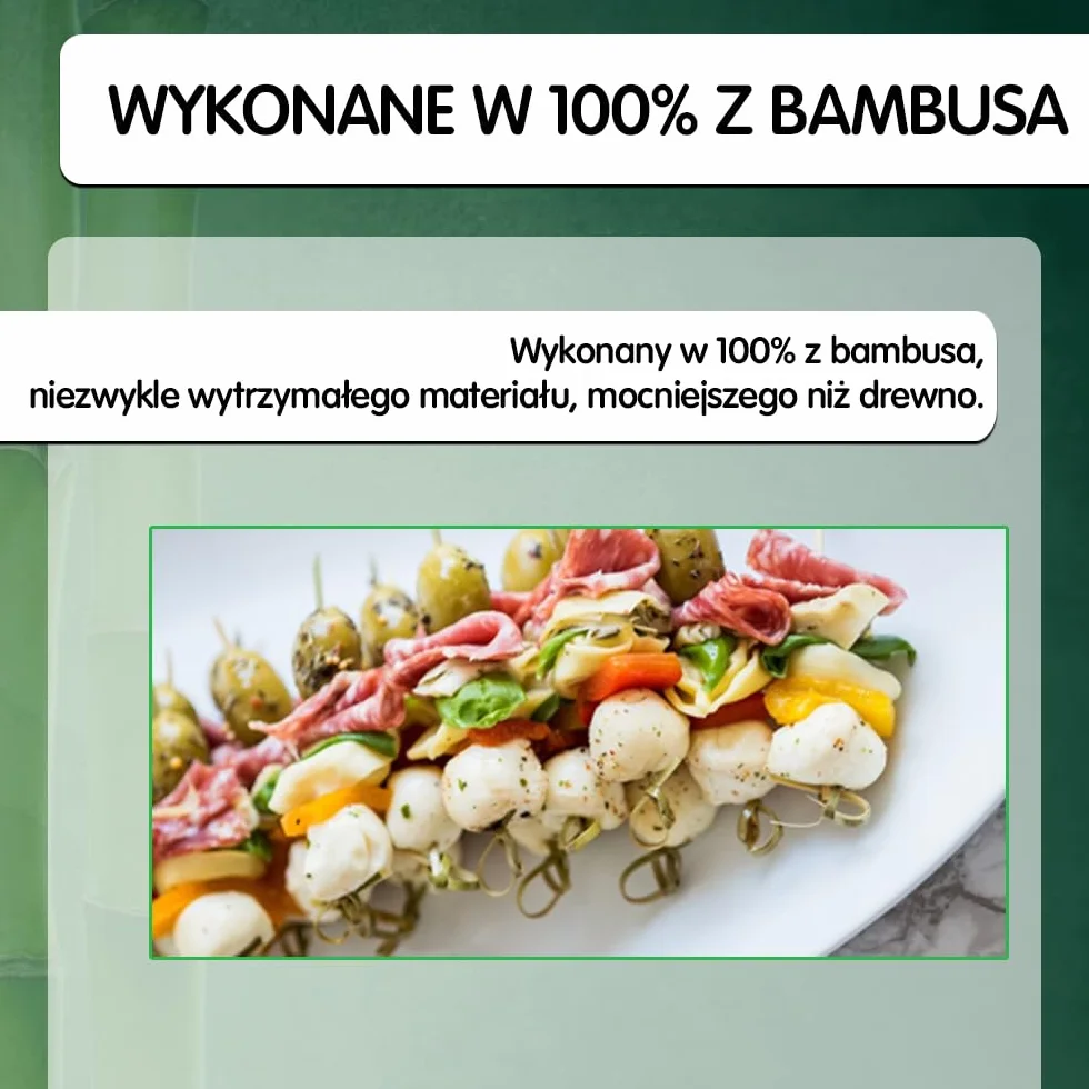 Eleganckie Wykałaczki Koktajlowe z Węzłem Bambusowym 12cm - Dekoracyjne Drewniane Szaszłyki na Imprezy, Przekąski, Koktajle - Mobi Lock