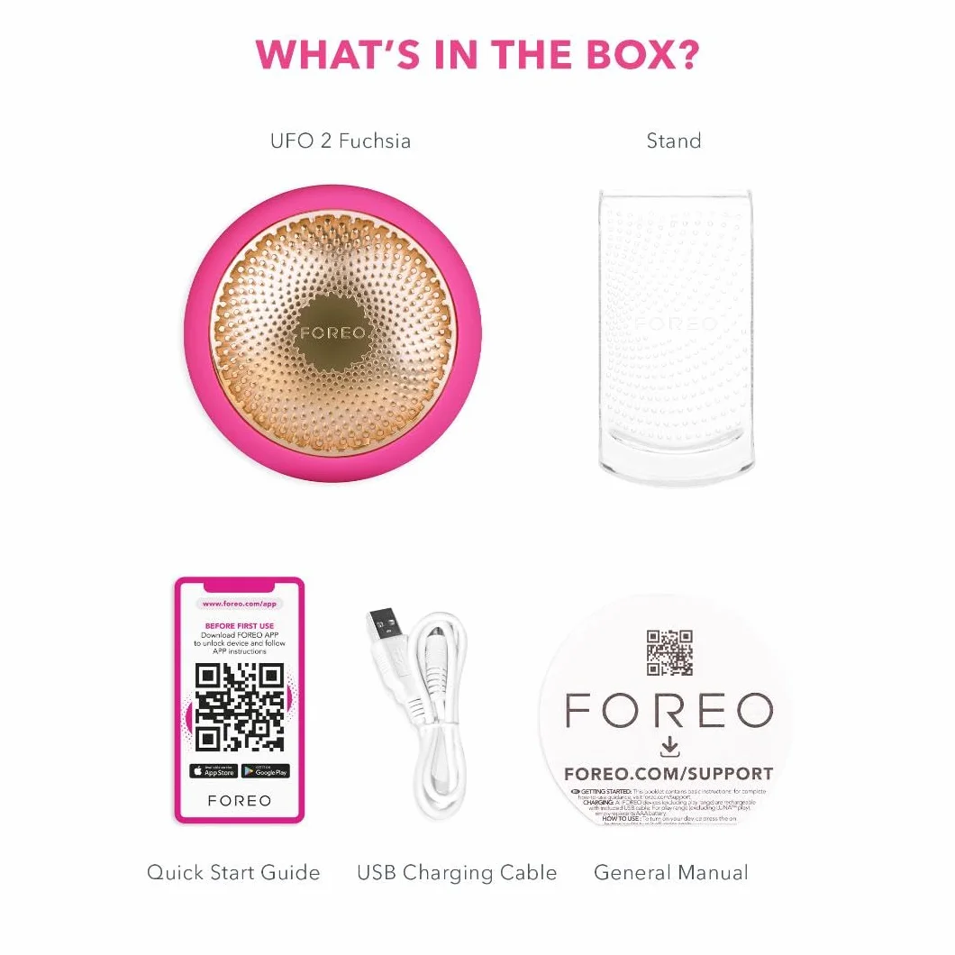 FOREO UFO 2 najlepsze 2-minutowe urządzenie do pielęgnacji skóry twarzy z ciepłem/chłodzeniem/terapią światłem LED/masażem sygnalizacyjnym, nawilżające i odmładzające