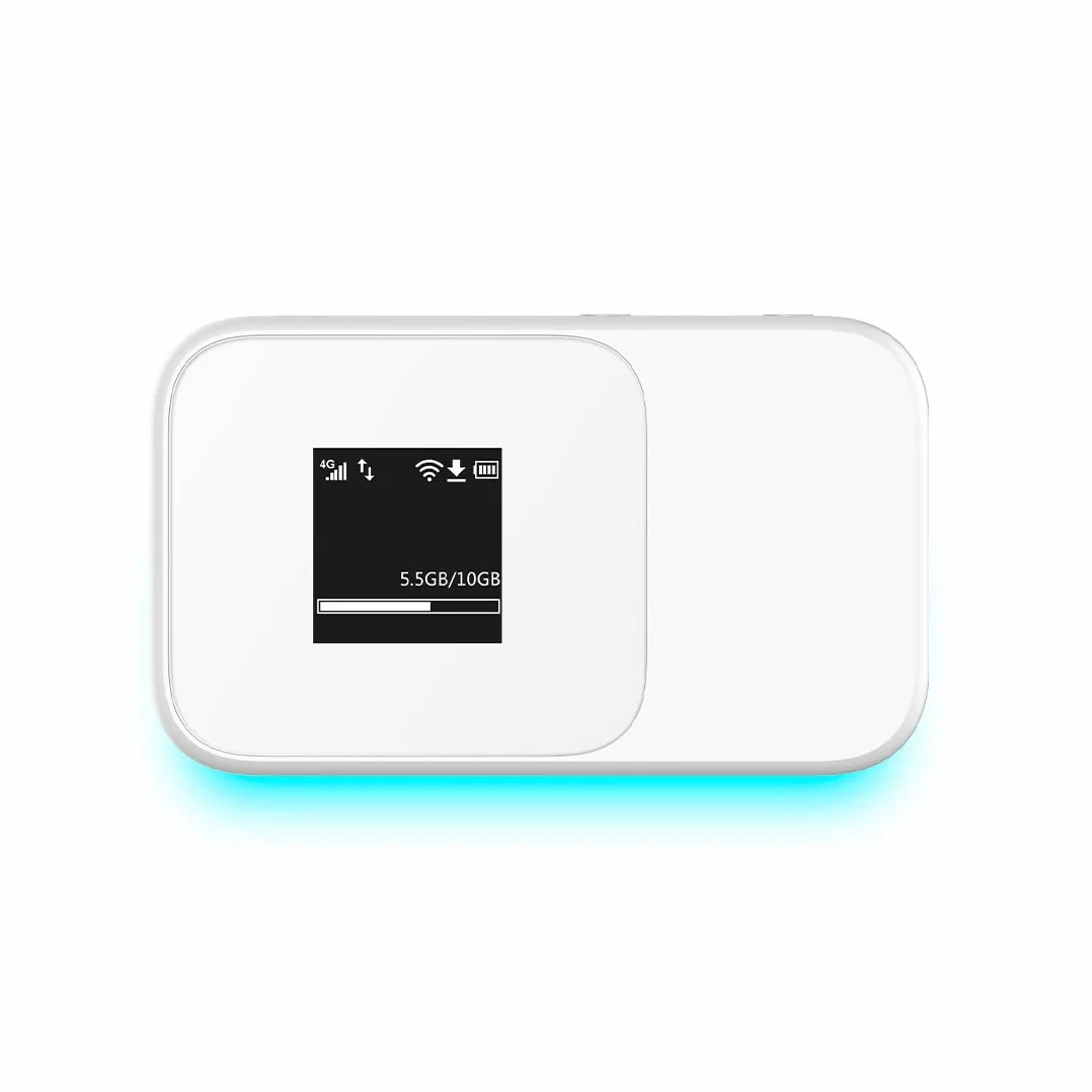 ZTE MF986D 4G+ MiFi, przenośne podróżne Wi-Fi, odblokowany LTE-Advanced Cat12/13 Mobile Wi-Fi hotspot, do przyczep kempingowych, Wi-Fi, do 32 urządzeń Wi-Fi, trwała bateria - biały