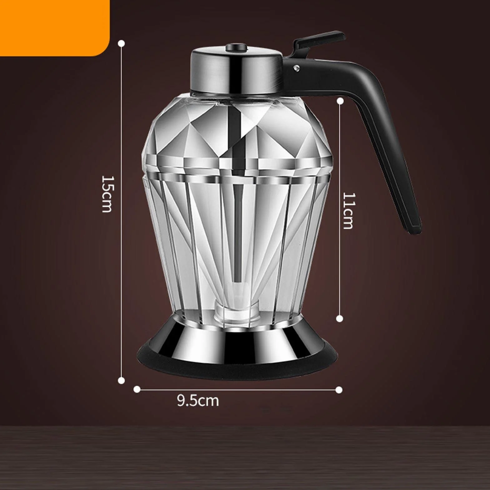Diamentowa prasa do butelek miodu przezroczyste szkło 200 ml ręczny dozownik oleju