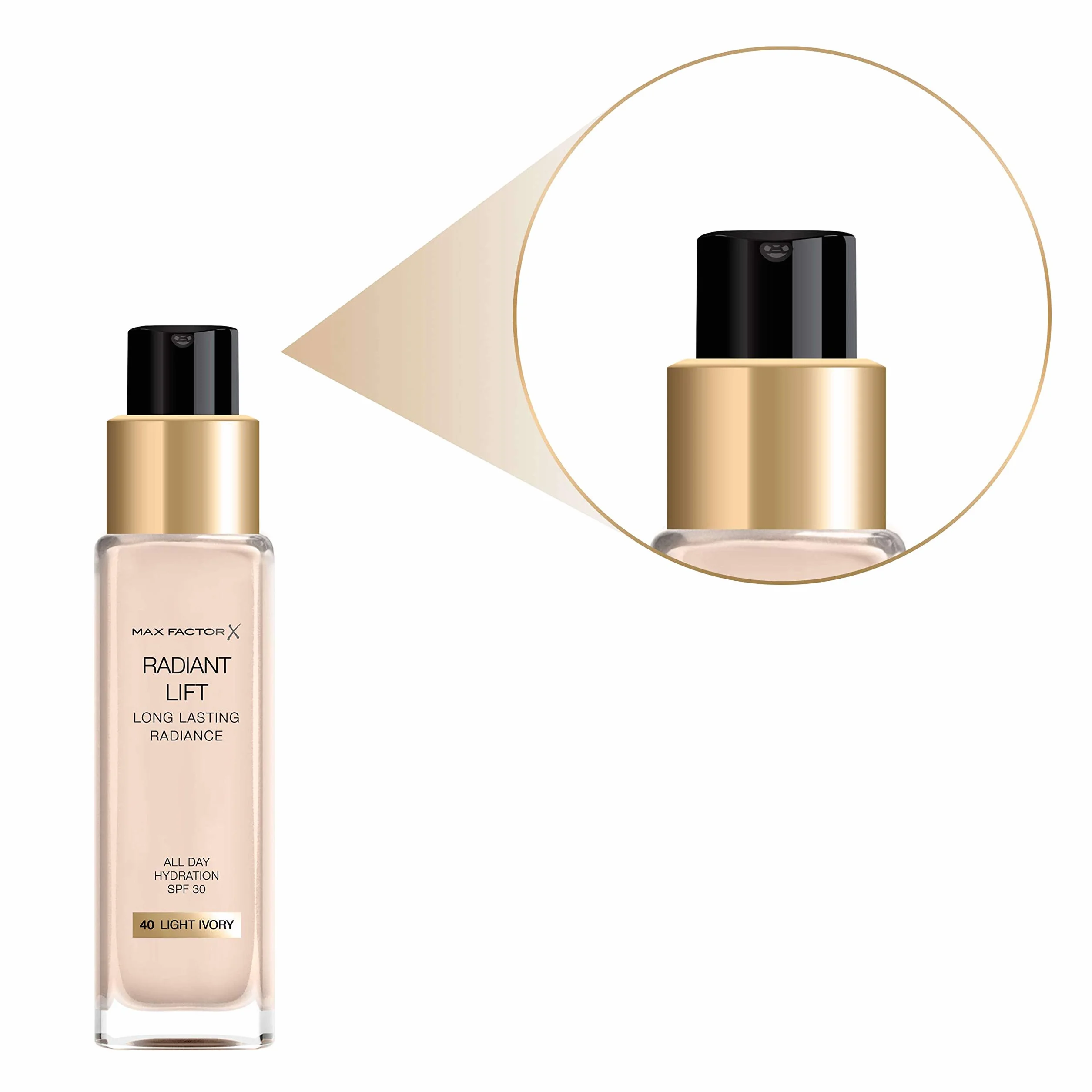 Max Factor Radiant Lift Długotrwały podkład nawilżający SPF 30 nr 40 - Light Ivory