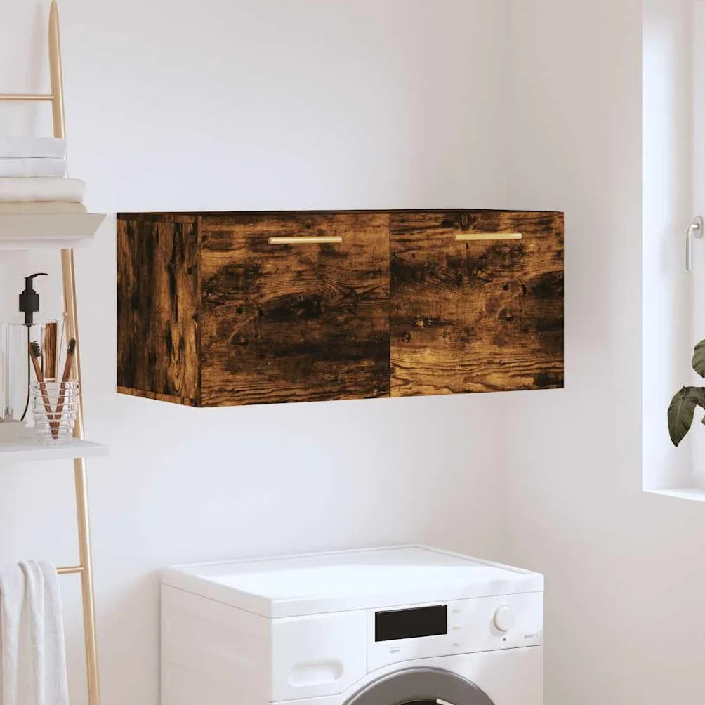 vidaXL Szafka wisząca przydymiony dąb 80x36,5x35 cm