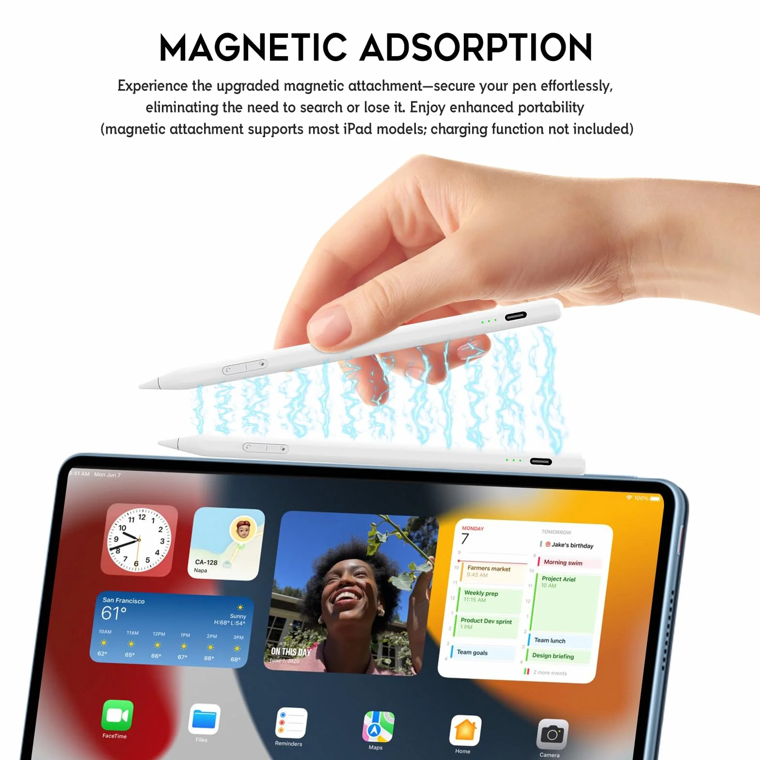 Rysik do iPada Apple (2018-2024), nowe przyciski cofania i gumka do ścierania, szybkie ładowanie, kompatybilny z iPad Pro 12,9"/11"/M4, 10/9/8/7/6. Gen, Air 3/4/5/M2, Mini 6/5