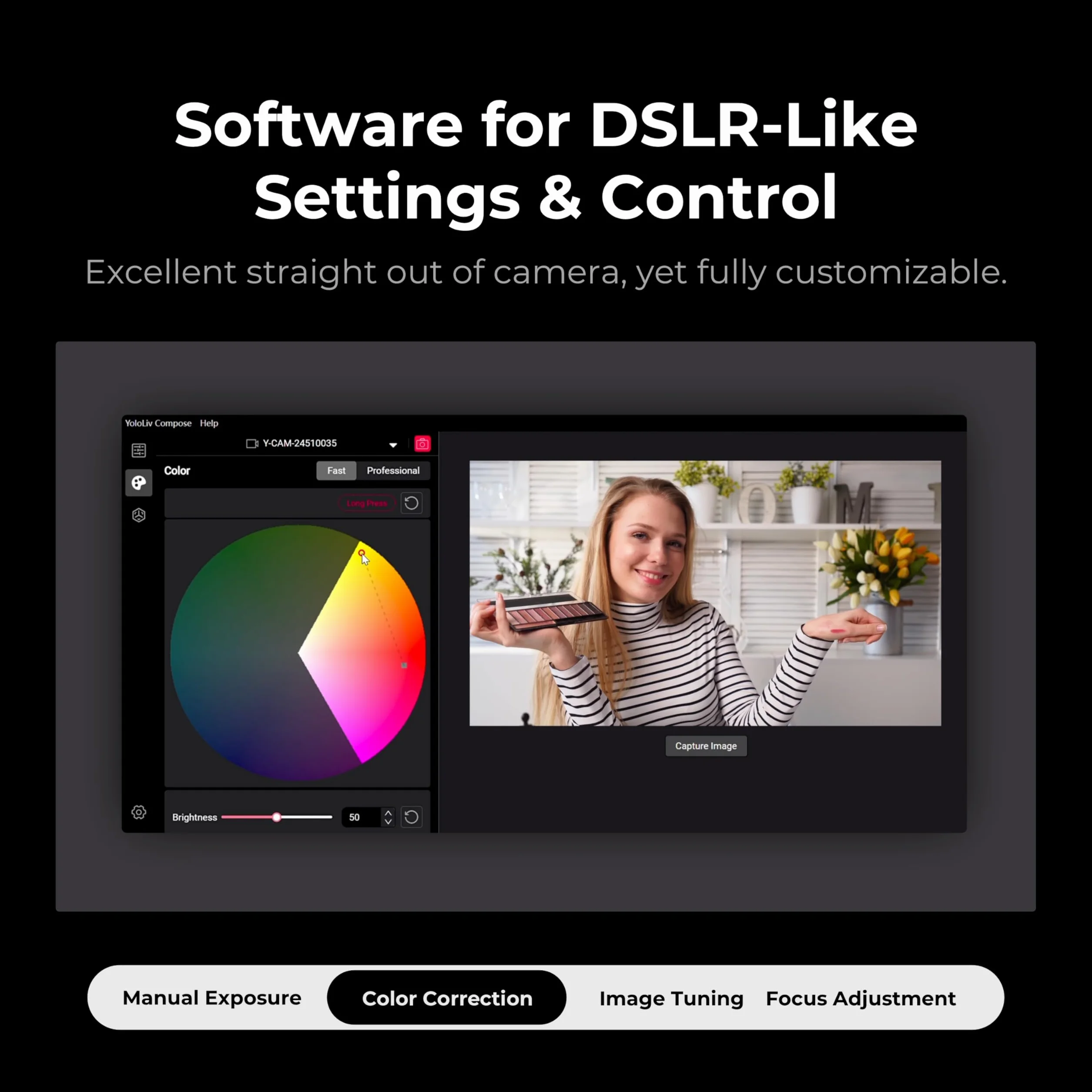 YOLOLIV YoloCam S3, kamera internetowa do streamingu 4K, sterowanie jak w DSLR, efekty kinowe, 4× zoom, HDR, nieskompresowane wideo, zoptymalizowany autofokus PD | USB-C dla PC i Mac