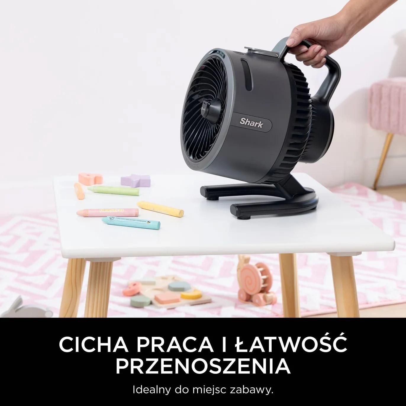 Shark FlexBreeze HydroGo – mocny wentylator przenośny z mgiełką, wewnątrz i na zewnątrz, cichy i trwały, przewodowy i bezprzewodowy, kompaktowy i lekki, 5 poziomów prędkości, grafitowy FA050EU