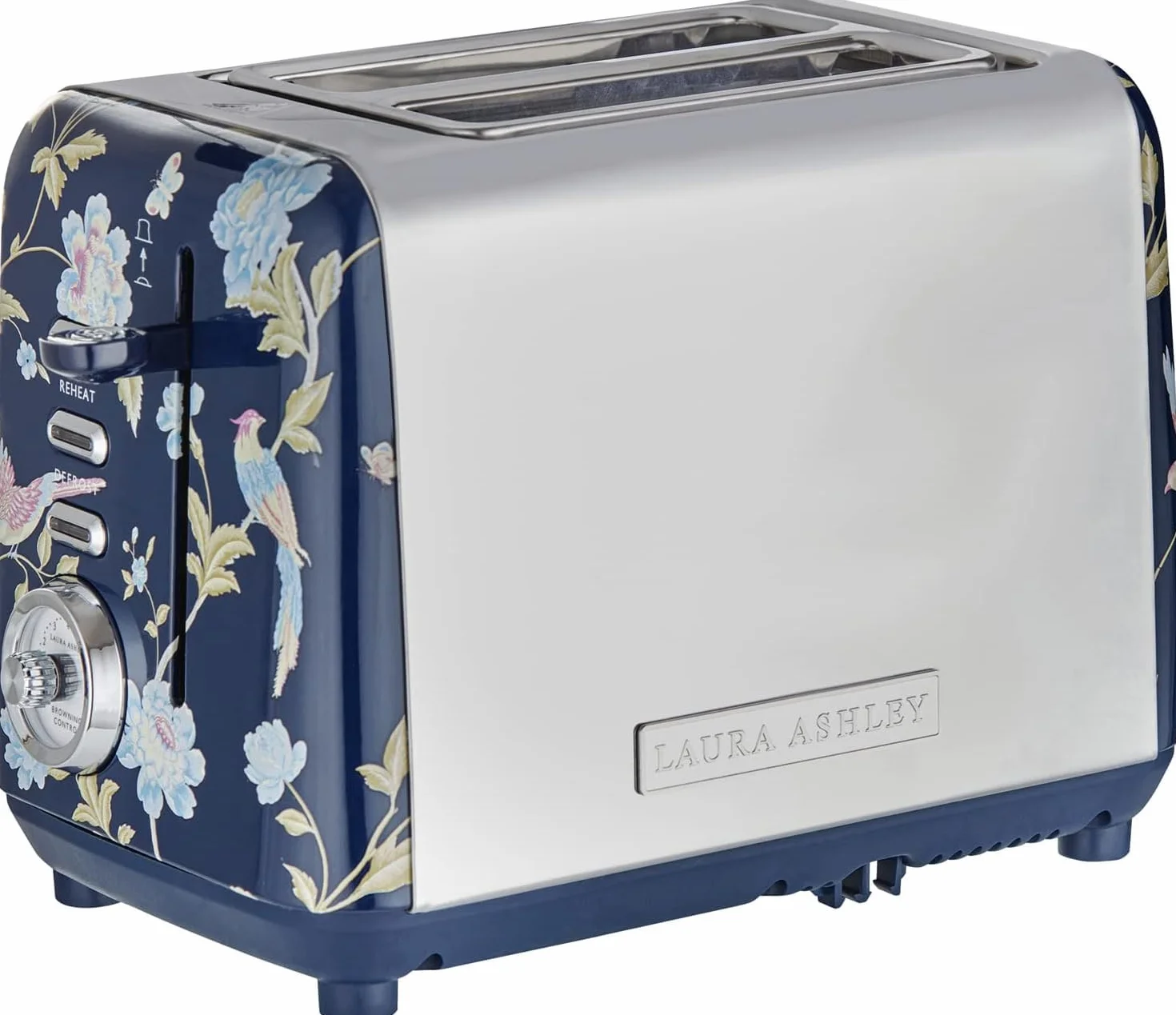 Laura Ashley Toster 2 Kromki z Regulowanym Trybem Podgrzewania, Rozmrażania i Ponownego Podgrzewania Elveden Navy