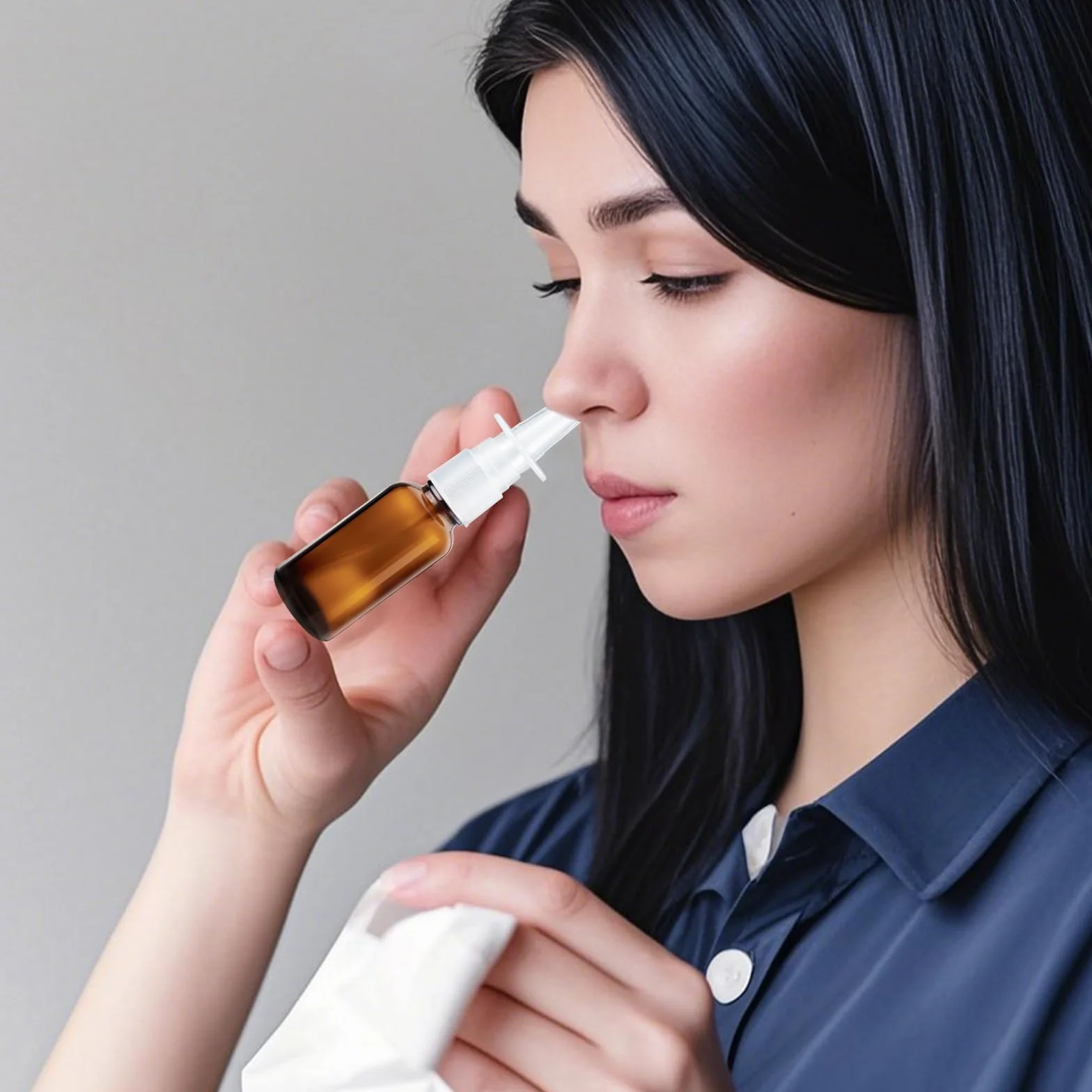 5 sztuk 30 ml butelka z aerozolem do nosa, pusta, szklana, butelka z rozpylaczem do nosa, wielokrotnego użytku, do ponownego napełniania, kolor brązowy