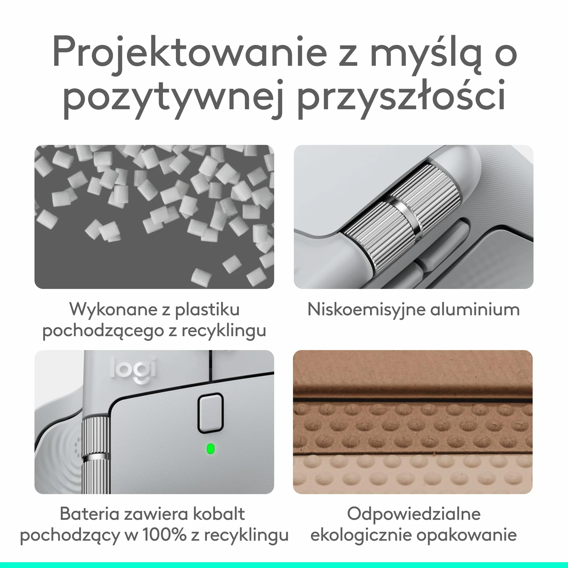 Logitech MX Master 4, ergonomiczna mysz bezprzewodowa z haptyczną informacją zwrotną, błyskawiczne przewijanie, ładowanie USB-C, Bluetooth, Windows, macOS - Jasnoszary