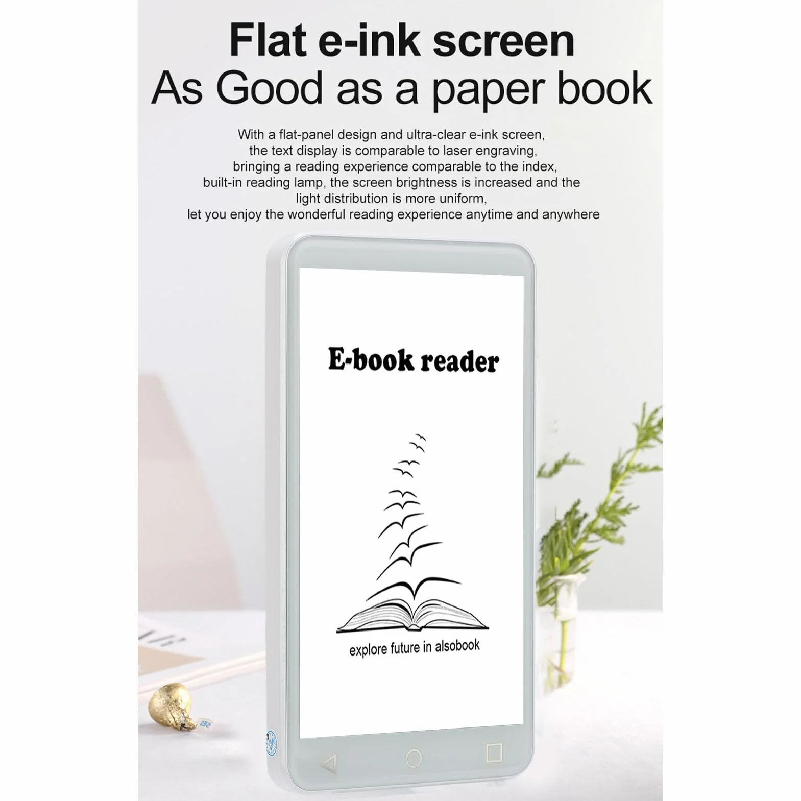 Czytnik Ebooków z Ekranem Dotykowym, Wyświetlacz 5 Cali 480x854, Wi -Fi, 2GB 16 GB Pamięci, Regulowany Rozmiar Czcionki, System Operacyjny 5.1 z Słuchawkami