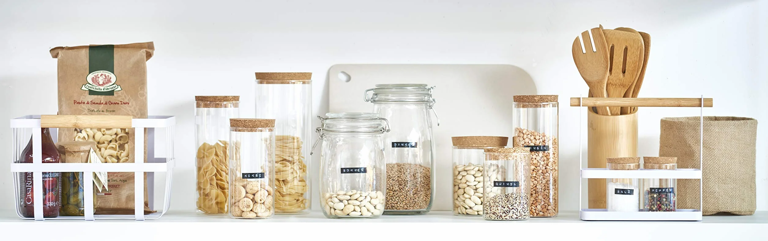 Zeller 25274 bambusowy uchwyt na przybory kuchenne, 7-częściowy, ok. Ø 9 x 33 cm