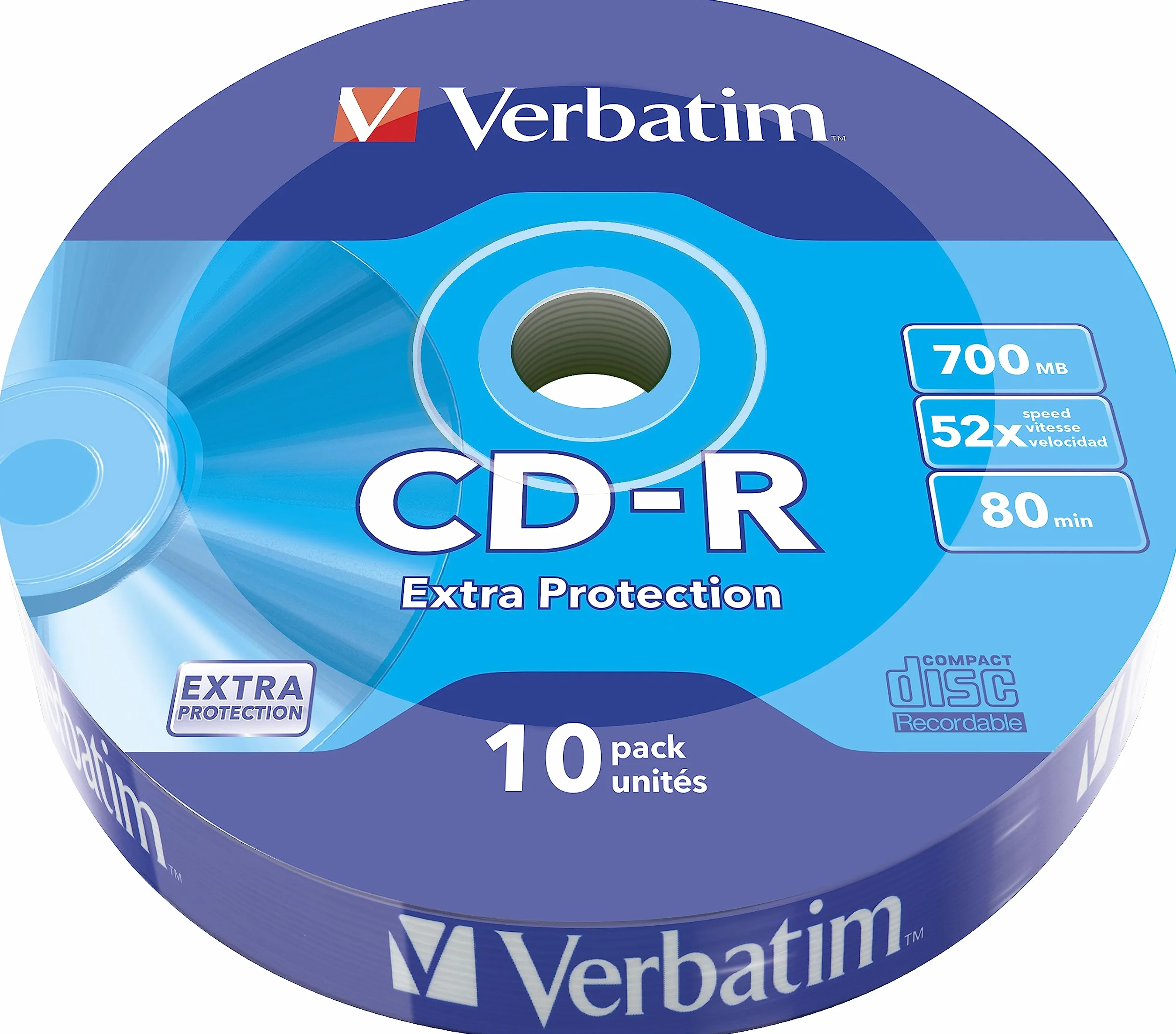 Verbatim Extra Protection Surface Shrink 43725, Nośnik Pamięci CD-R, 10 Sztuki