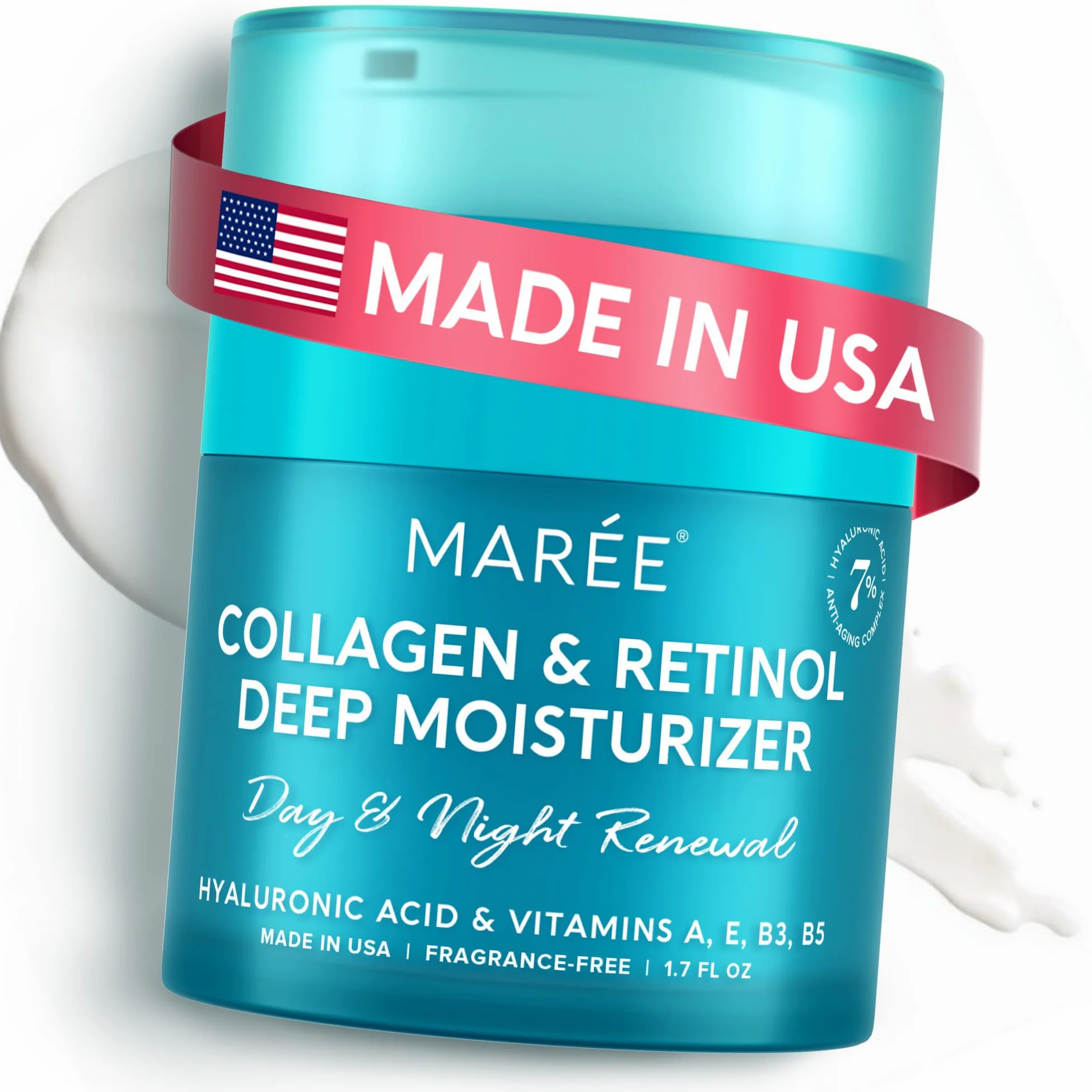 MAREE Retinol krem nawilżający do twarzy, przeciwzmarszczkowy krem do twarzy, nawilżający krem do twarzy z kolagenem