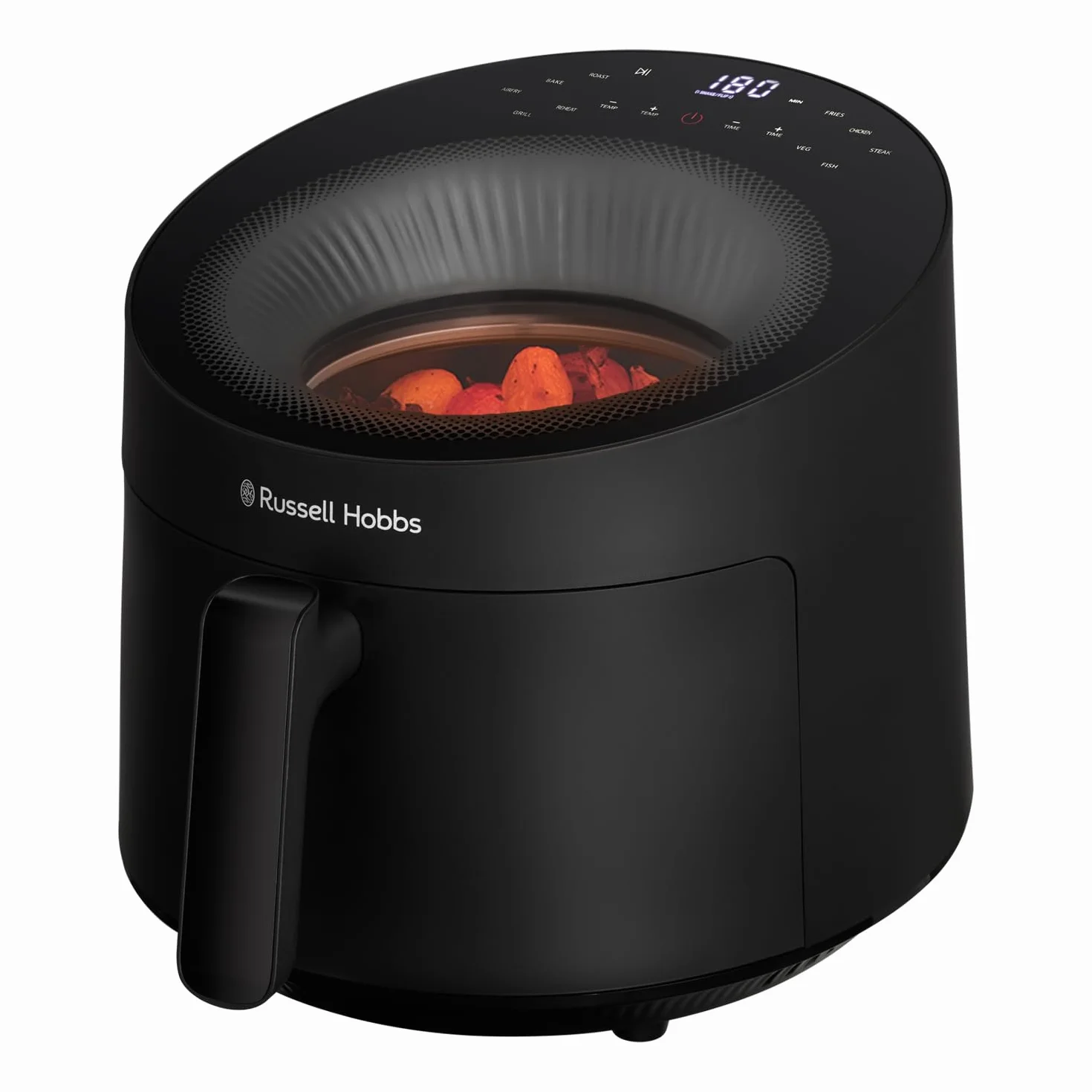 Russell Hobbs Frytkownica beztłuszczowa 5L [10 programów | z okienkiem] Air Fryer (frytkownica bez oleju, grillowanie, pieczenie, max. 200°C, można myć w zmywarce) SatisFry Panoramic Czarny 27420-56