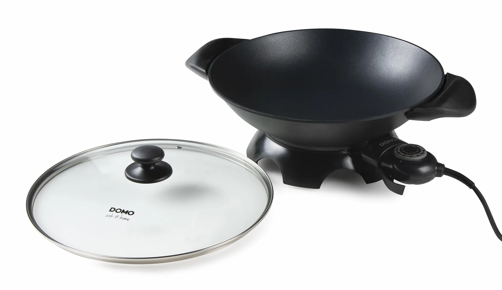 Domo DO8708W elektryczny wok, aluminium, 2200 W, 5 litrów, czarny