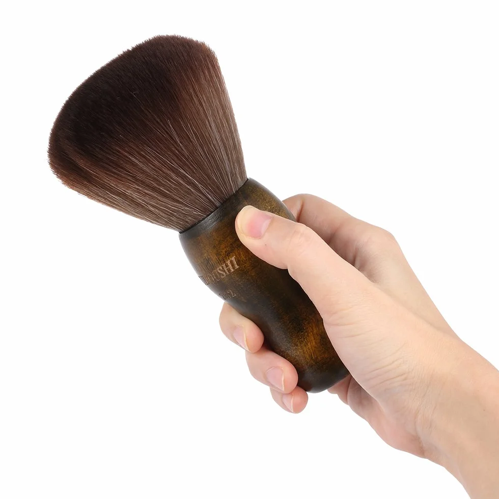 Szczotka do czyszczenia szyi KUDOUSHI szczotka do strzyżenia włosów fryzjer naturalne włókno drewniany uchwyt szczotka do włosów salon