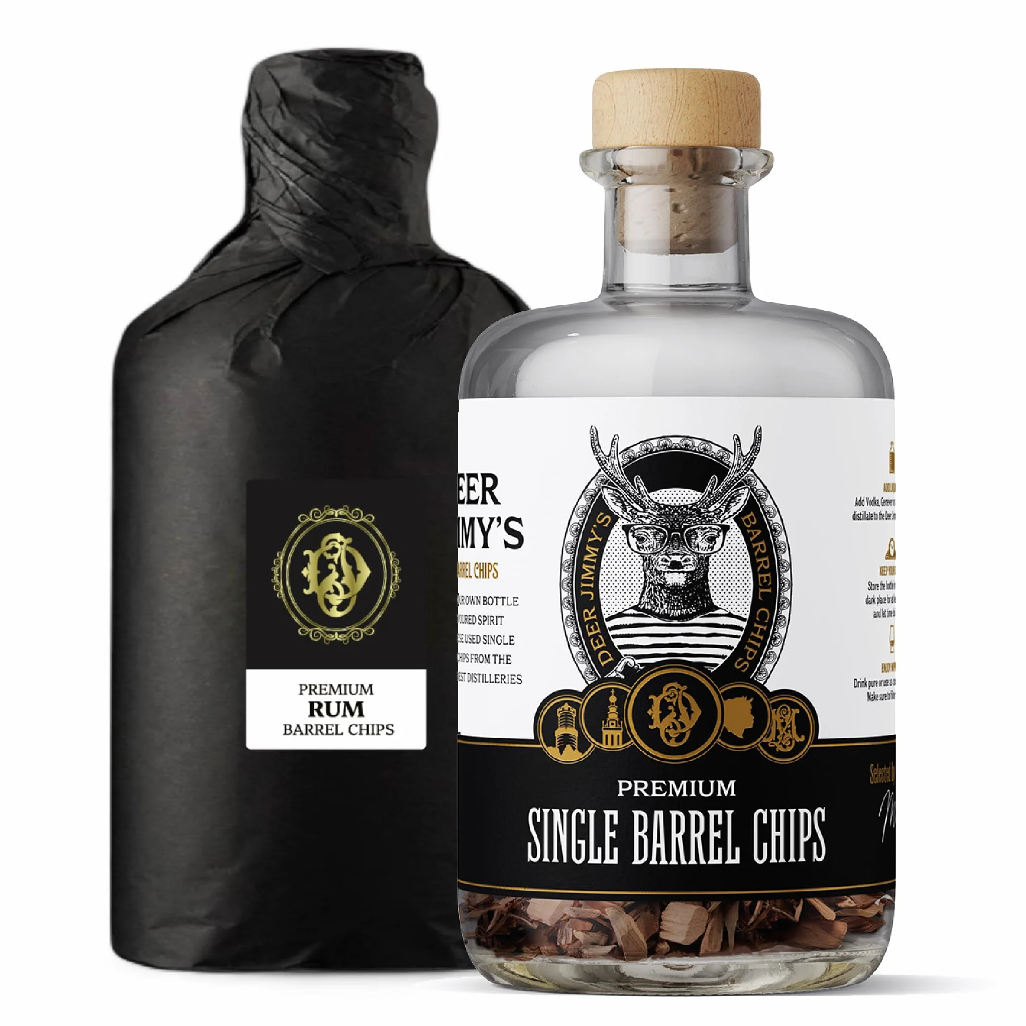 Deer Jimmy's® Rum do samodzielnego wykonania z dżamajskimi żetonami dębowymi premium