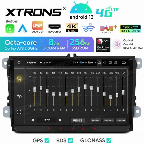 XTRONS IQ92MTVP Radio do Golf Passat Polo Tiguan Touran GPS Android 12 8 GB + 256