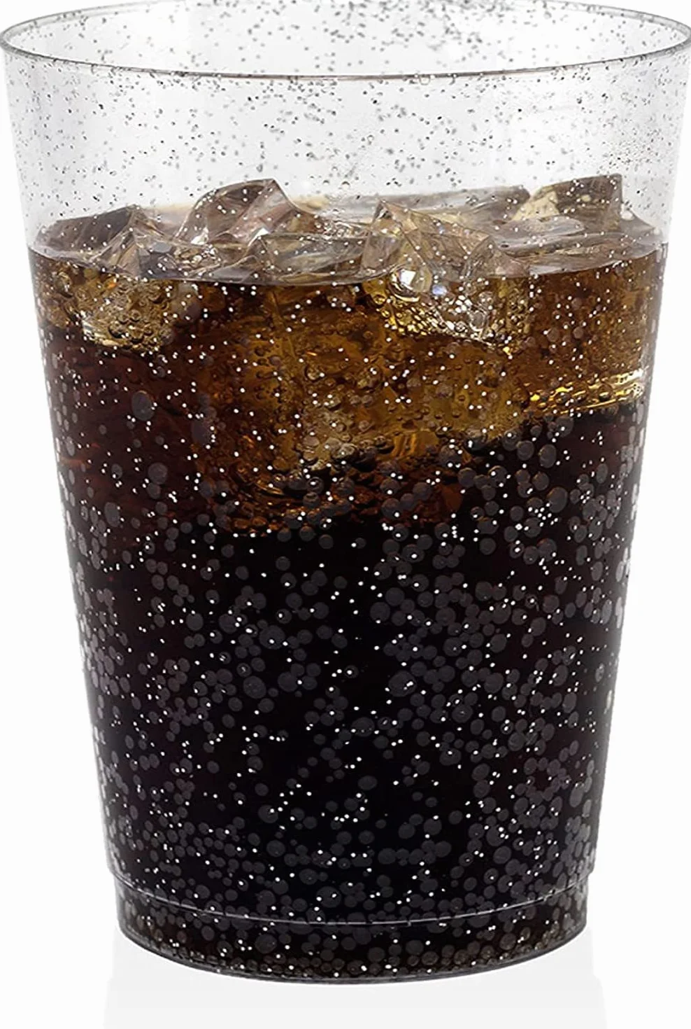 Przezroczyste plastikowe kubki 300 ml brokatowe wielokrotnego użytku kieliszki do wina