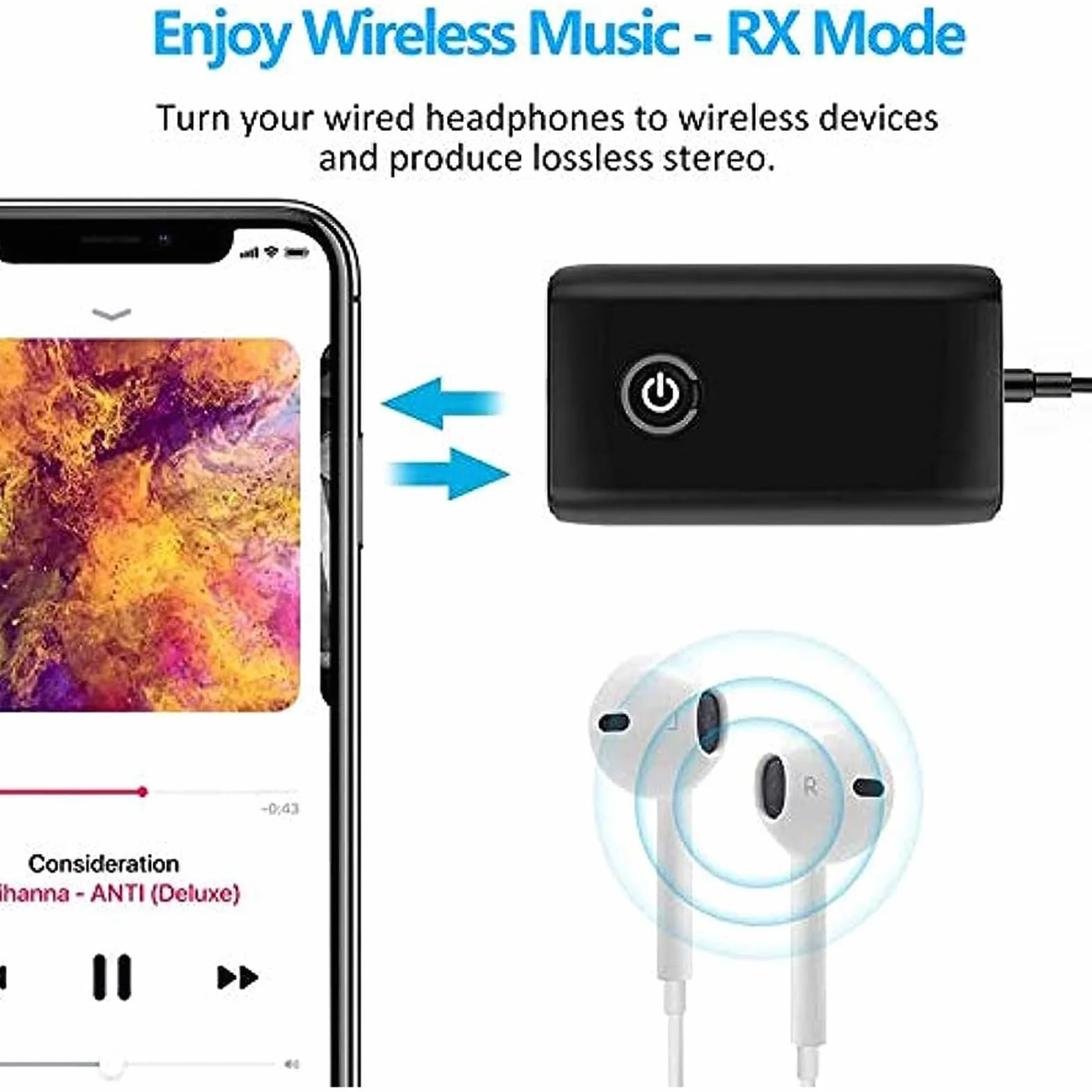 Adapter Bluetooth 2 w 1, adapter Bluetooth Audio 5.3, transmiter, odbiornik z kablem audio 3,5 mm do TV/PC/zestawu stereo/ MP3/MP4, nadajnik bezprzewodowy 2 w 1