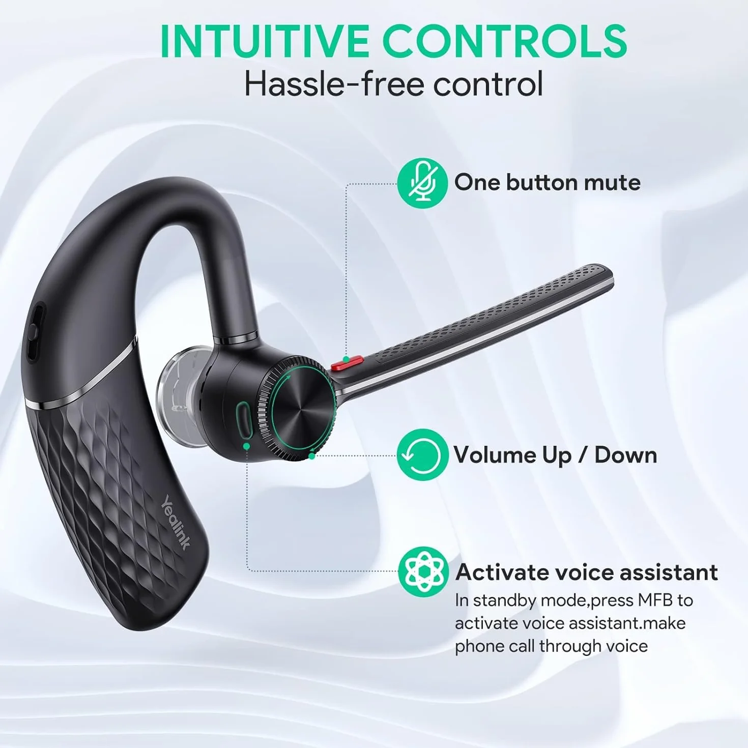 Yealink BH71-PRO écouteur/casque Sans fil Ecouteurs Bureau/Centre d'appels Bluetooth Czarny