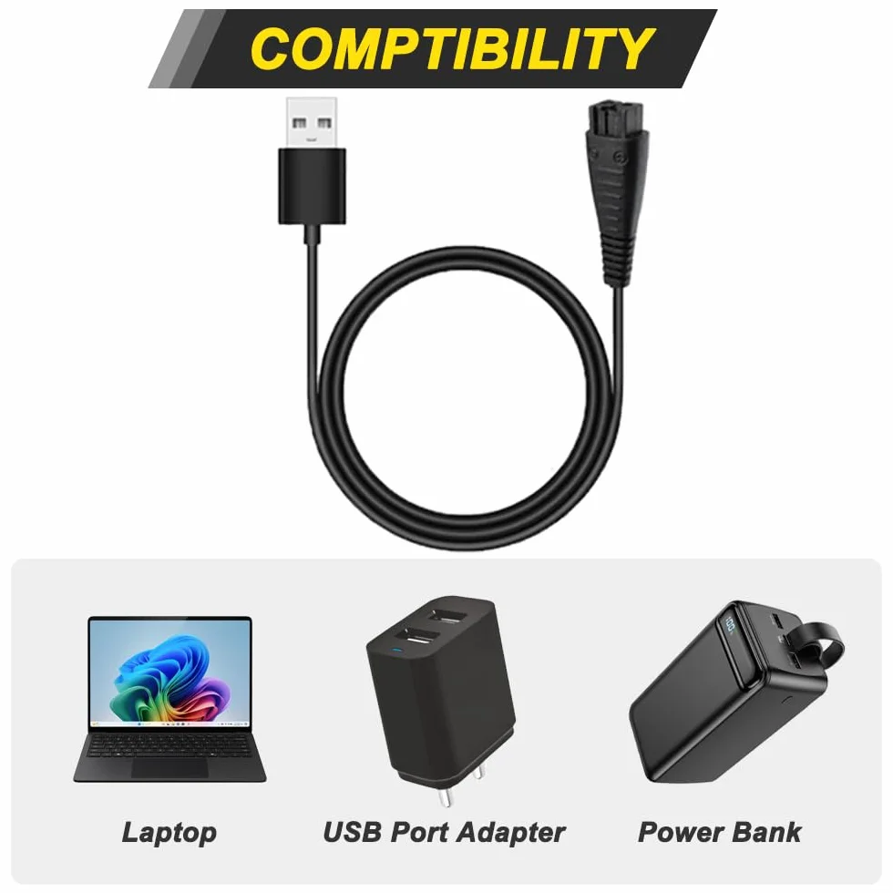 4,8 V ładowarka USB zamiennik dla Panasonic, 4,8 V 1,25 A kabel USB do ładowania golarki Panasonic RE7-87 RE7-59 ES-RT30 ES-RT40 ES-GA20 ES2065 golarka elektryczna (4 sztuki)