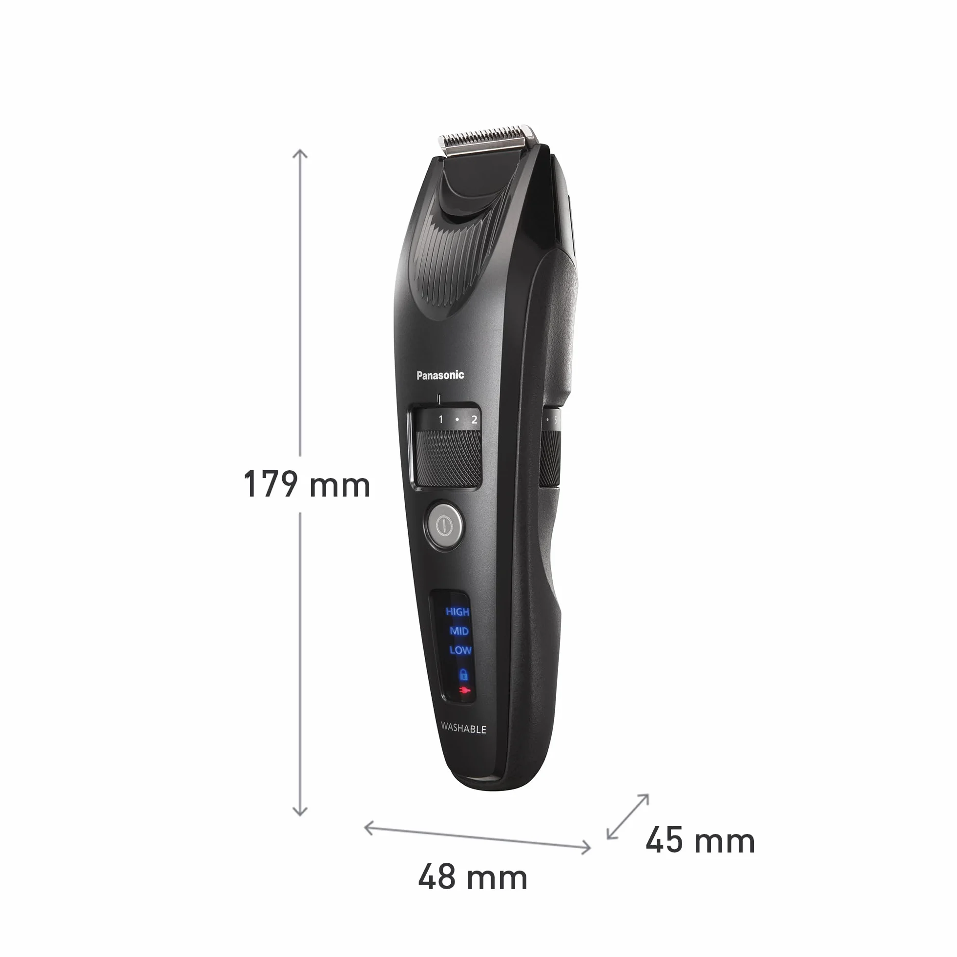 Panasonic Trymer do brody Premium ER-SB40 z 19 ustawieniami długości, trymer do brody 0,5 – 10 mm, trymer dla mężczyzn, silnik liniowy
