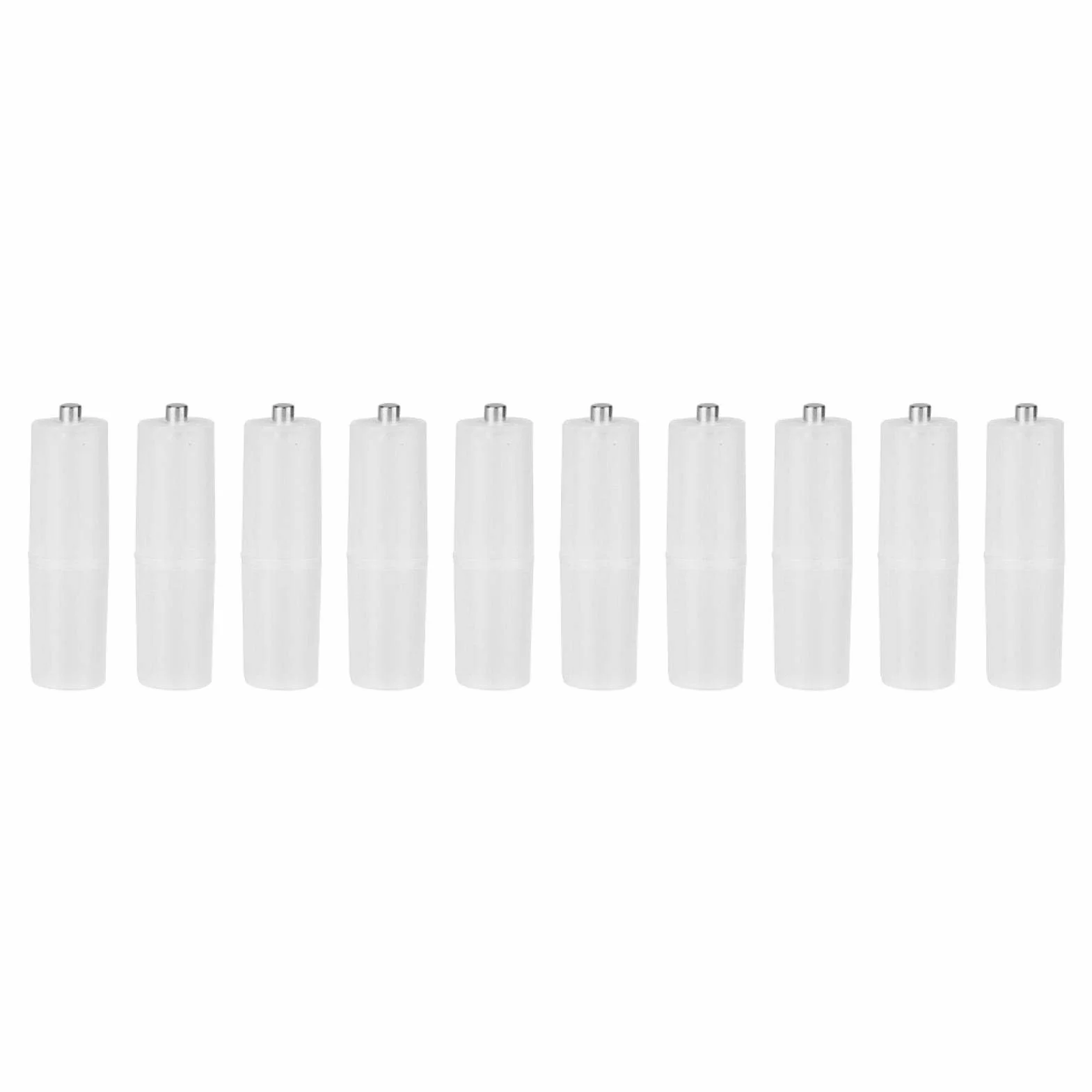 Adapter Konwertera Baterii, 10 Sztuk Adaptera Baterii AAA na AA, Adapter Konwertera Baterii AAA na AA, Uchwyt Baterii na Baterię (Przezroczysty)