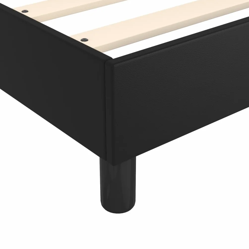 vidaXL Łóżko kontynentalne 140x200 cm czarne obite sztuczną skórą