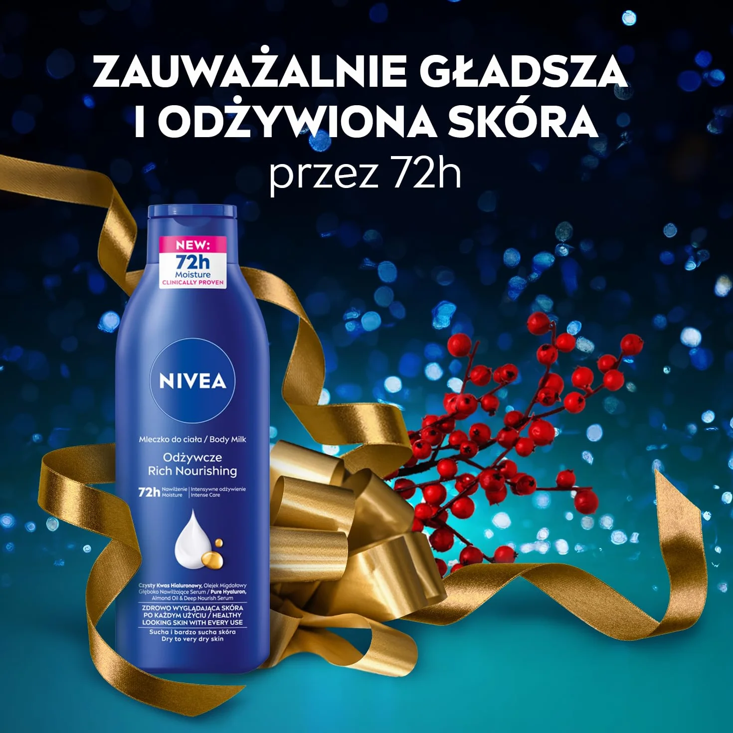 NIVEA Nourishing Świąteczny prezent - Zestaw kosmetyków dla kobiet do ciała: żel pod prysznic Creme Care i balsam nawilżający