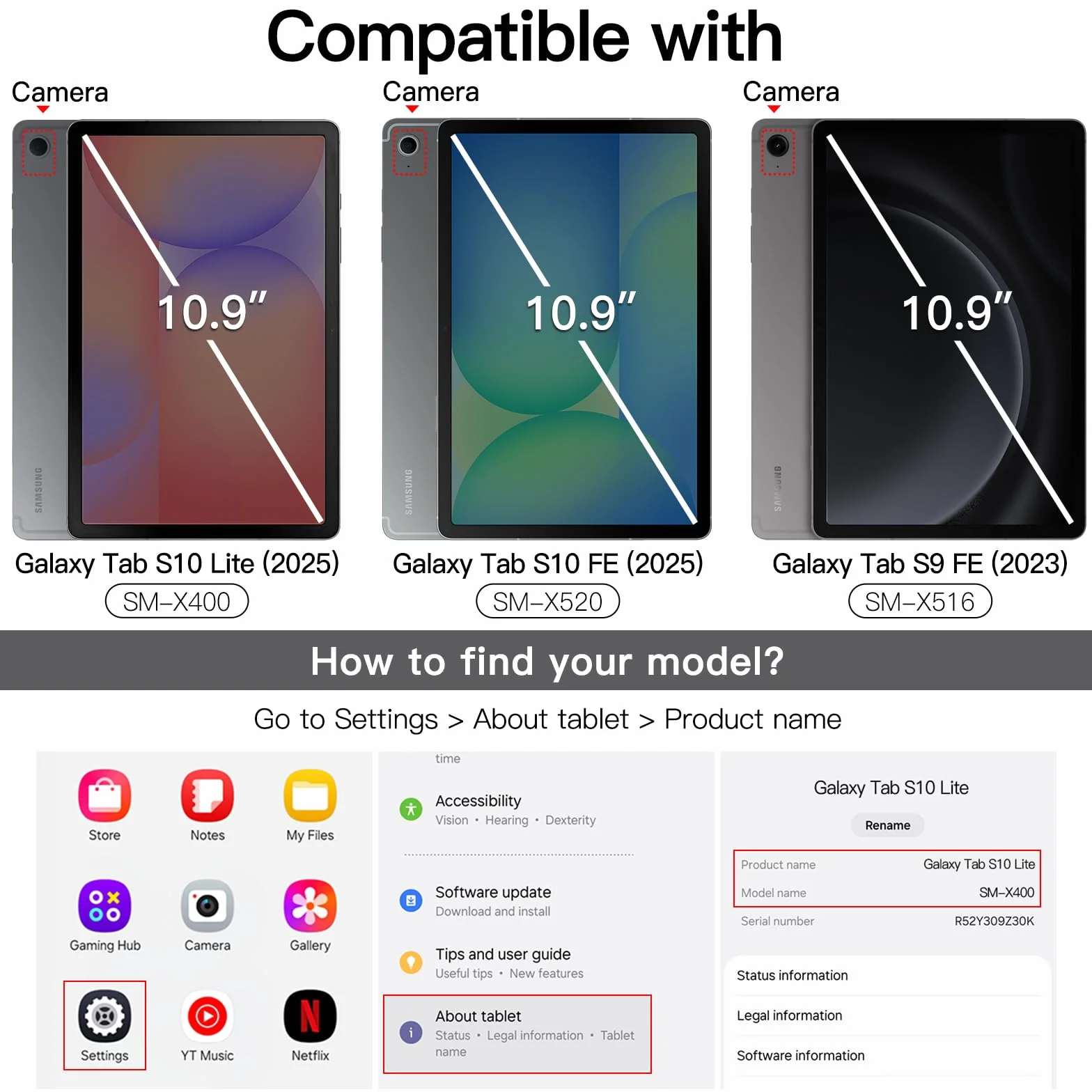 JETech Etui dla Samsung Galaxy Tab S10 Lite / S10 FE / S9 FE 10,9 Cala z S Pen Uchwytem, Miękka TPU Składana na Trzy Części Podstawkę Ochronna Osłona Tabletu (Jasny Fiolet)