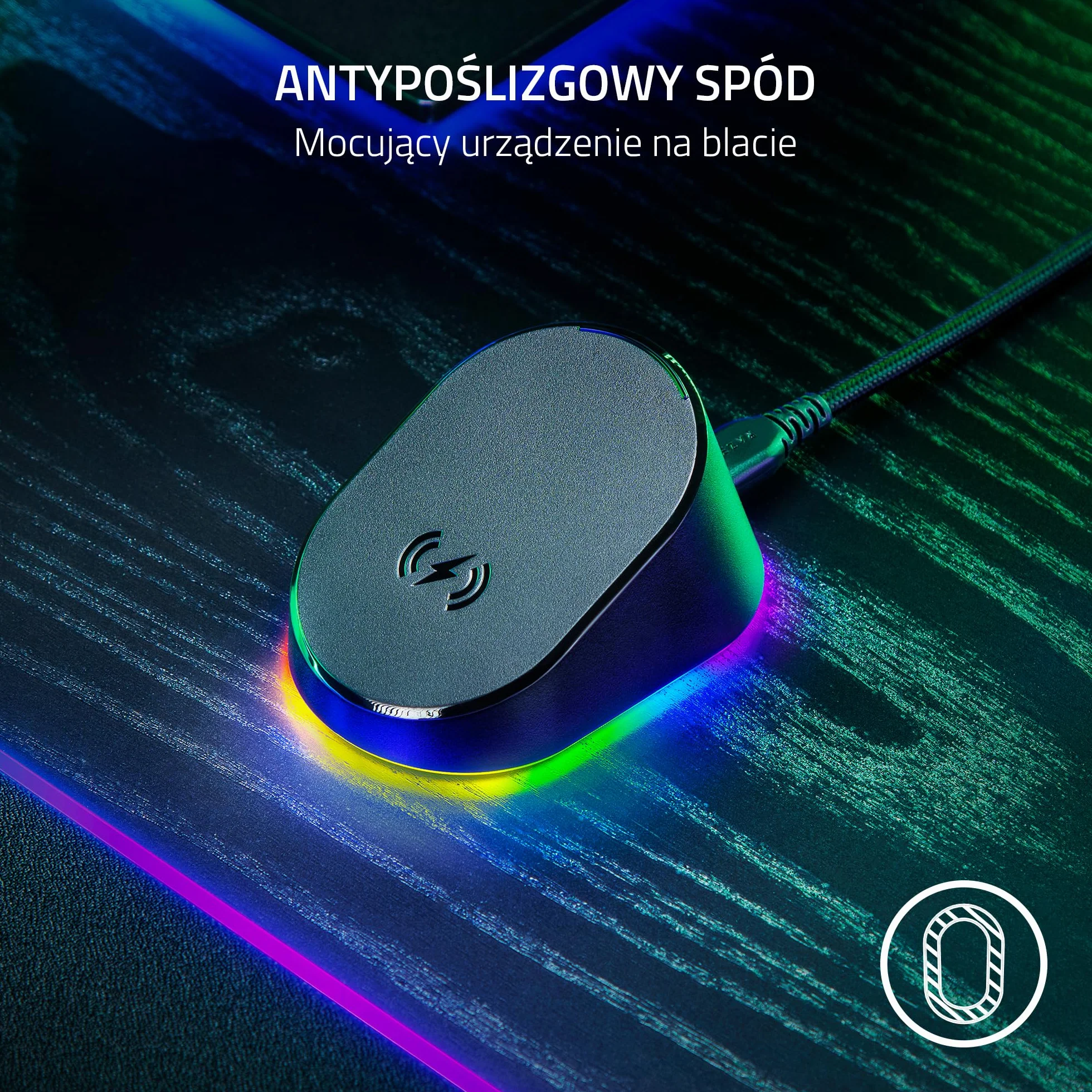 Razer Stacja dokująca do myszy i krążek ładujący – magnetyczna bezprzewodowa stacja ładująca i moduł ładujący dla kompatybilnych myszy (magnetyczna stacja dokująca ze statusem ładowania oświetlenie