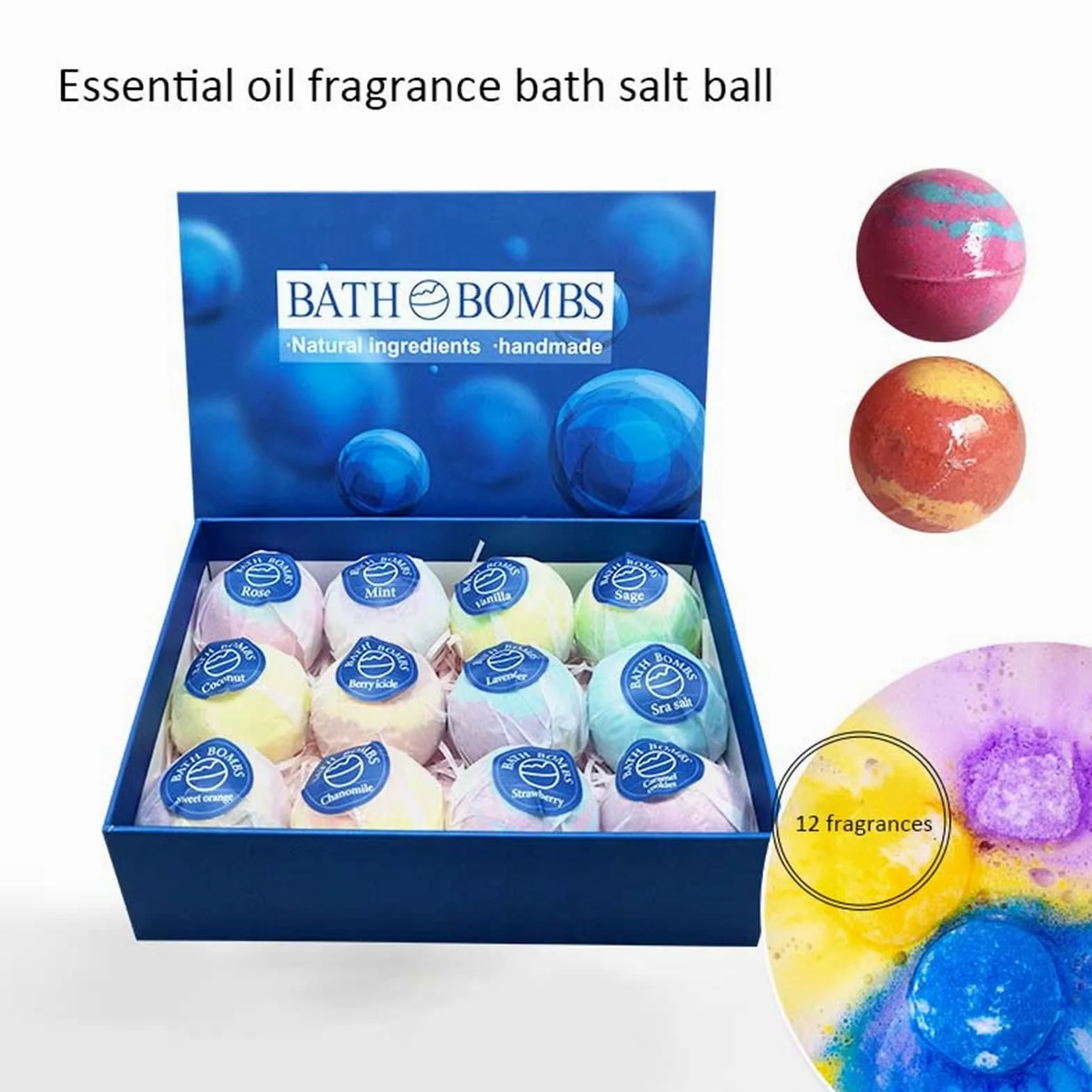 12 szt. Zestaw do kąpieli bomby do kąpieli suszony olejek eteryczny Kulka kąpielowa mieszana Kolor pływający kulka solna kulka Bath Bombs